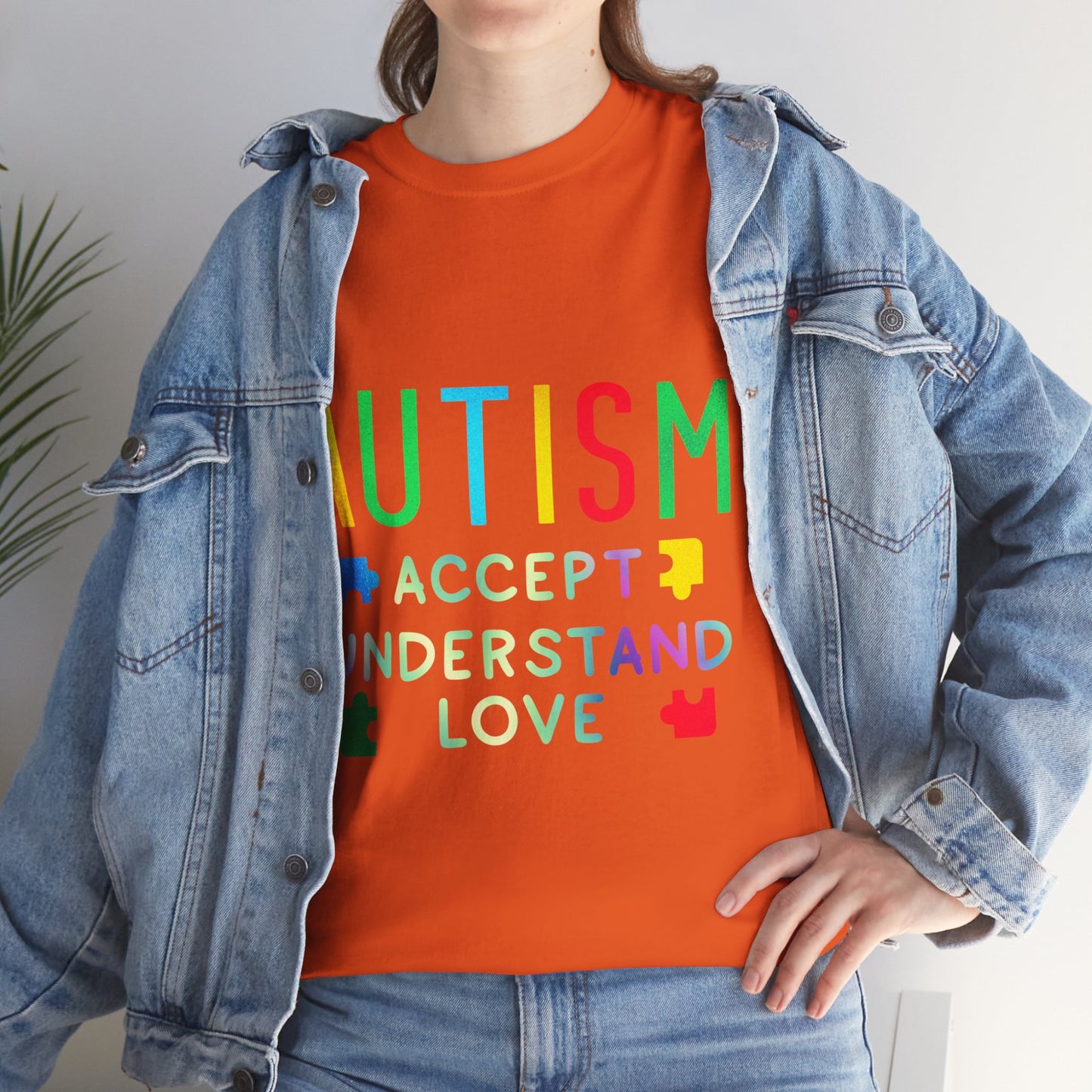 Autism ACCEPT UNDERSTAND LOVE T-shirt Unisex Heavy Cotton