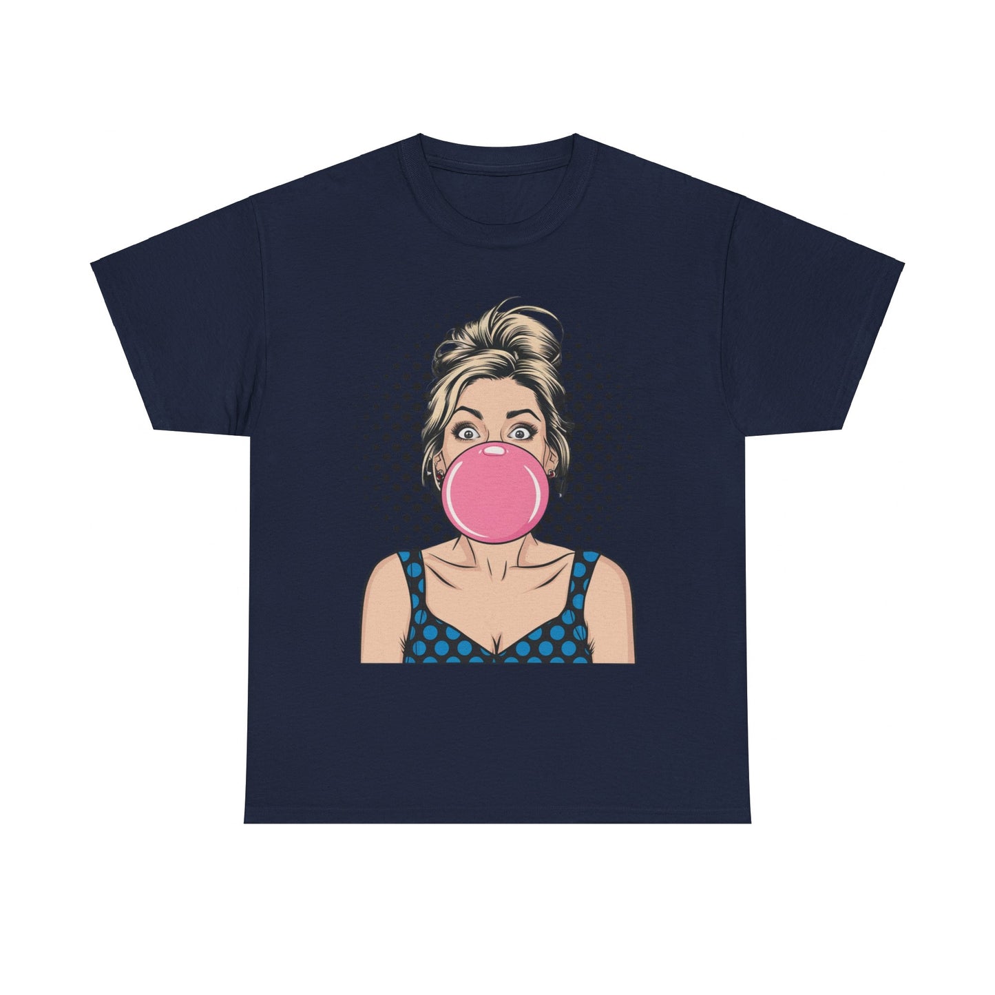 PopArt Girl Bubble Gum Bubble Tshirt unisex heavy cotton