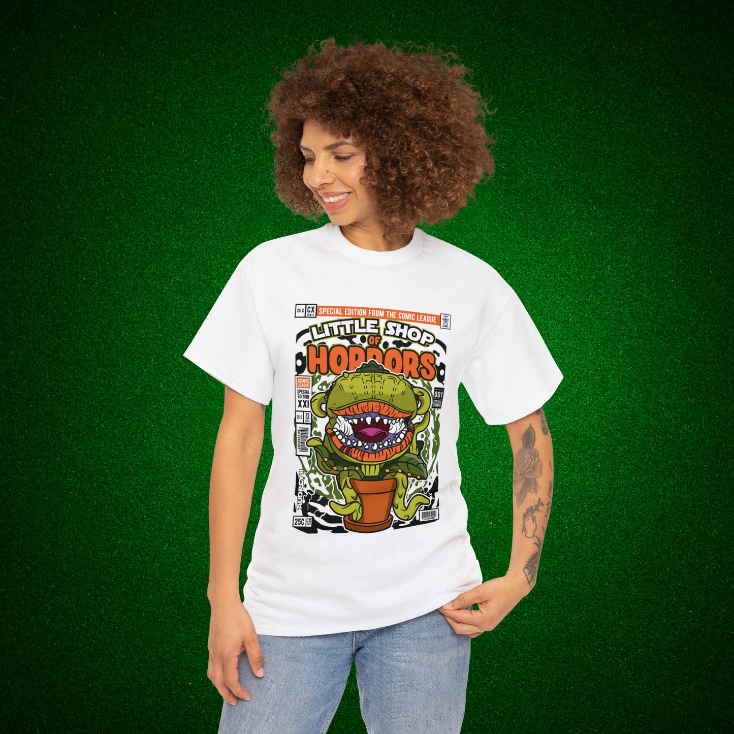 Little Shop of Horrors Audrey Pop Culture Mock Comic Cover heavy cotton T-shirt