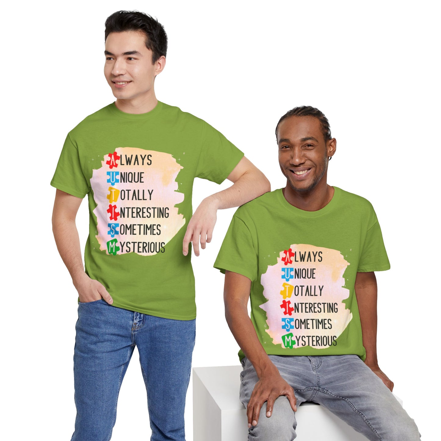 Autism Always Unique Totally Interesting Sometimes Mysterious T-shirt Unisex Heavy Cotton
