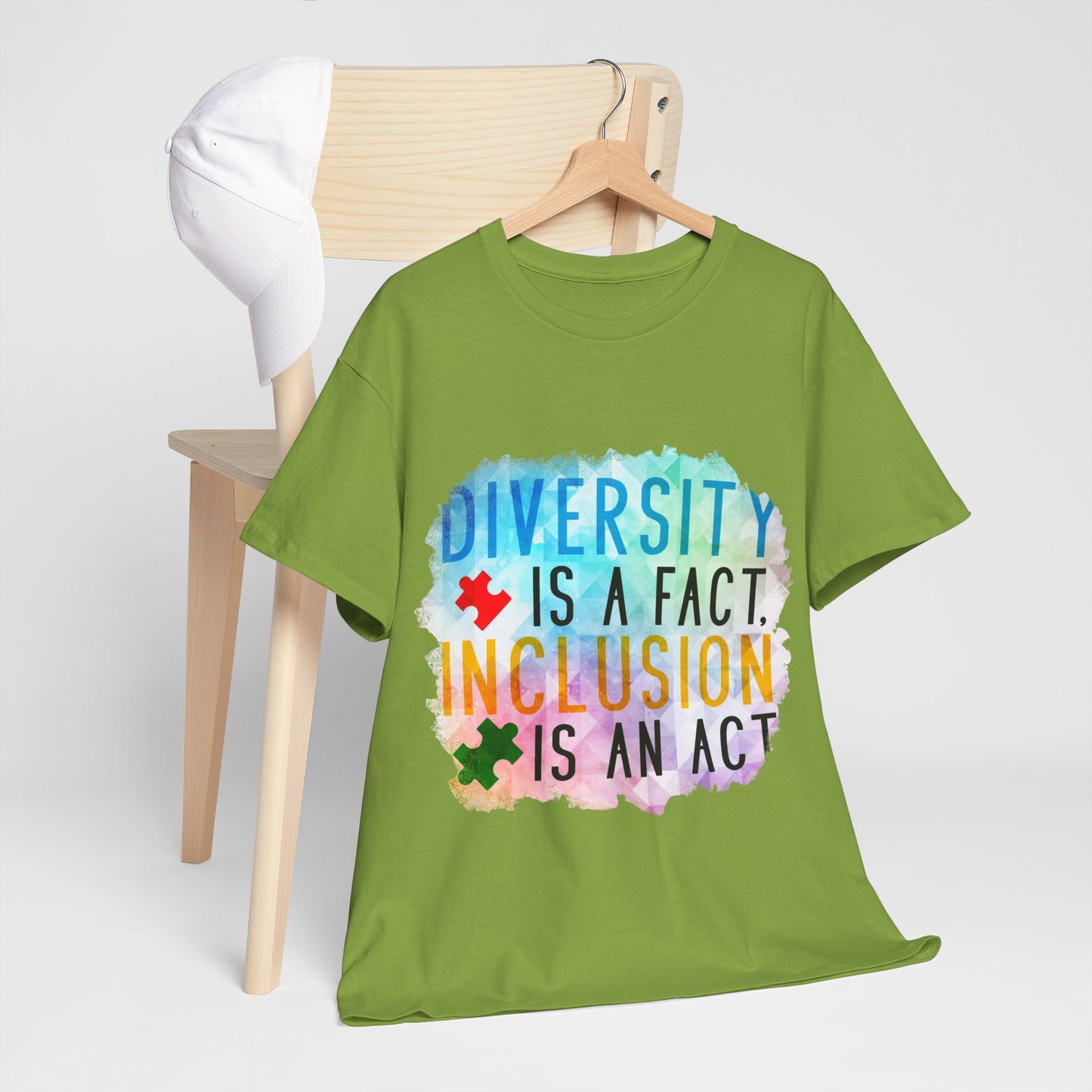 Autism Diversity is a Fact, Inclusion is an Act T-shirt Unisex Heavy Cotton