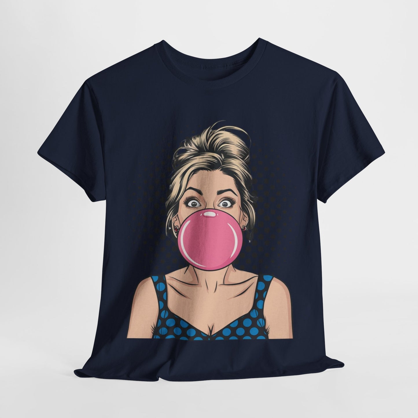PopArt Girl Bubble Gum Bubble Tshirt unisex heavy cotton