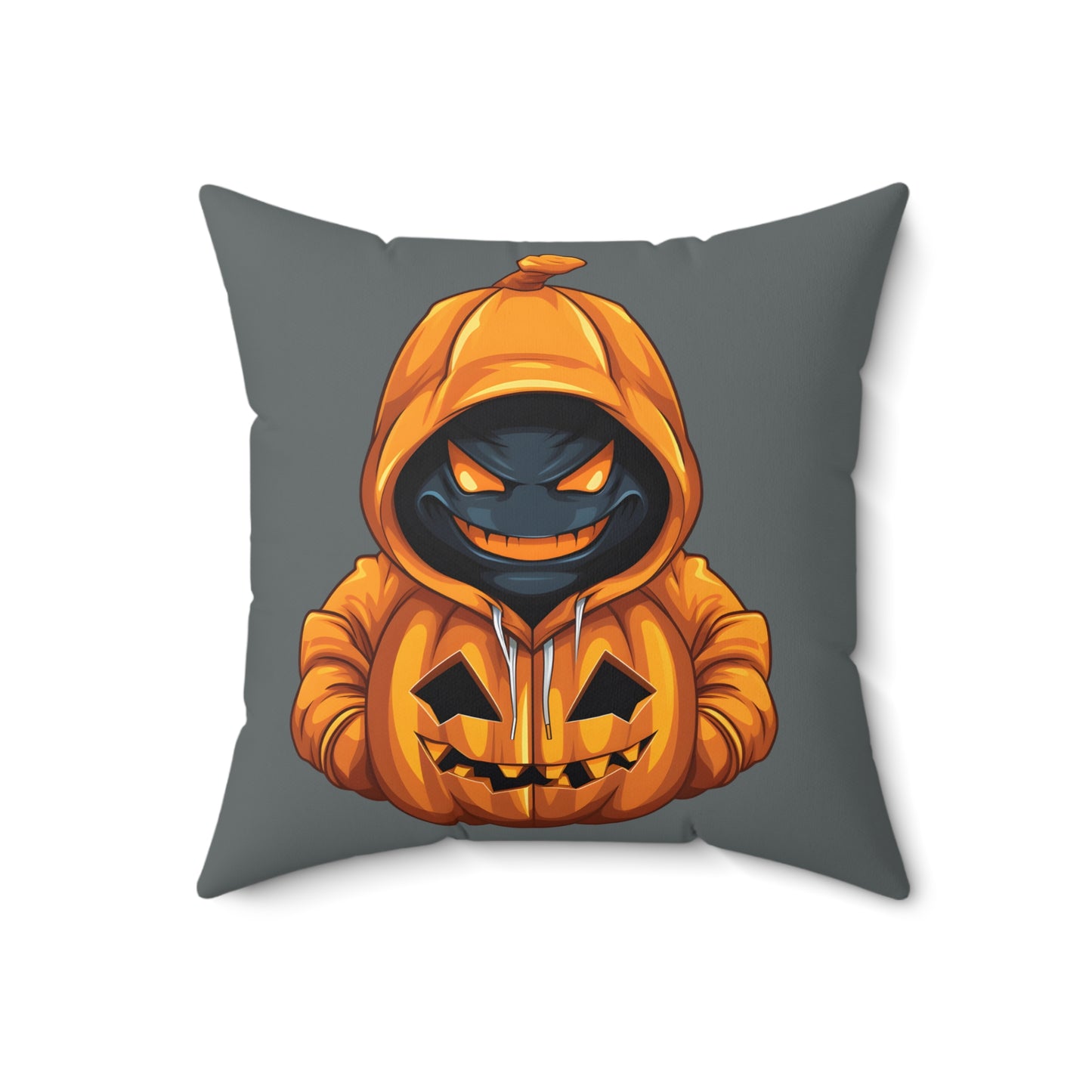 Throw Pillow Spooky and Cute 2-sided Jack-o-lantern Cute Kitty Halloween Spun Polyester Square Pillow