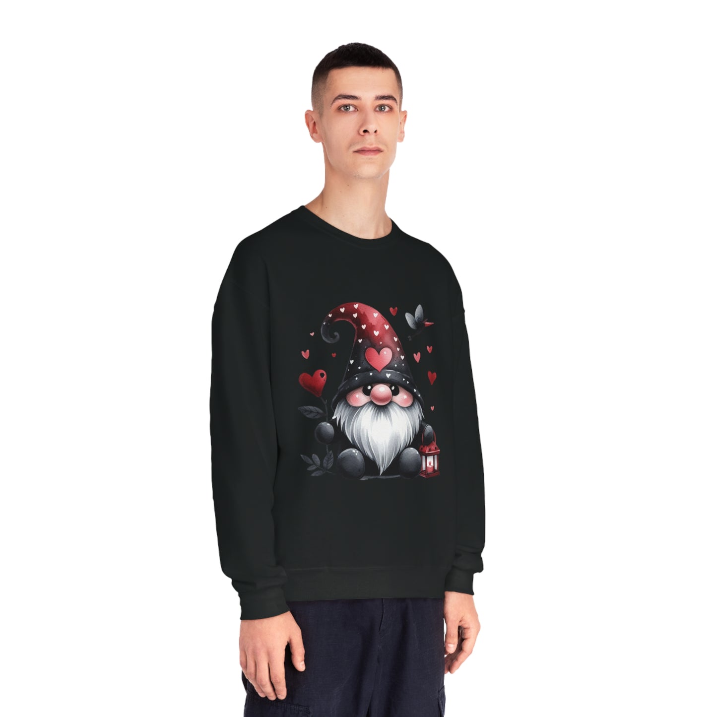 Black Valentine Gnome Unisex NuBlend® Crewneck Sweatshirt