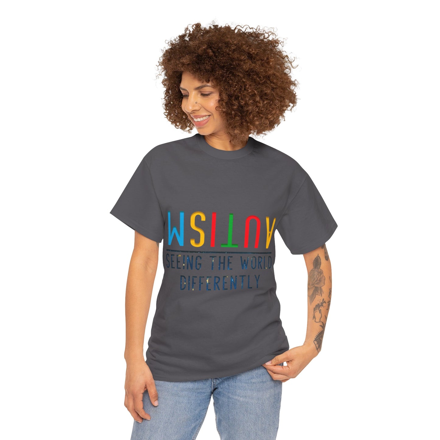 Autism Seeing the World Differently T-shirt Unisex Heavy Cotton