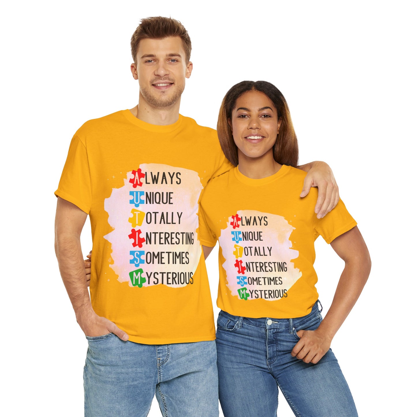 Autism Always Unique Totally Interesting Sometimes Mysterious T-shirt Unisex Heavy Cotton