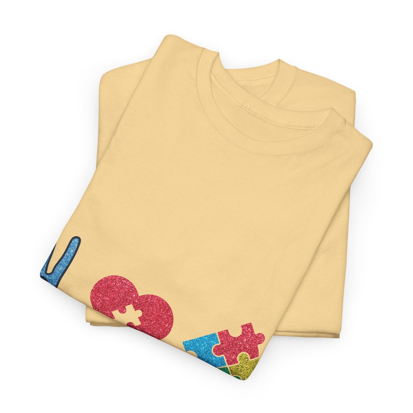 Autism Peace Love Autism T-shirt Unisex Heavy Cotton
