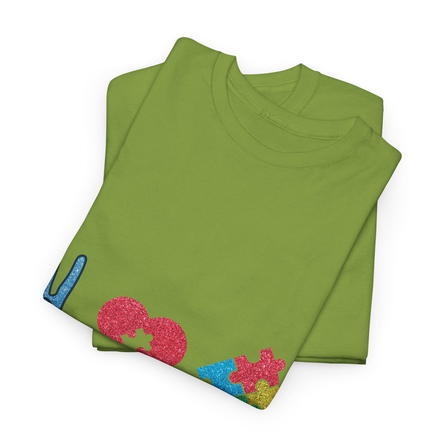 Autism Peace Love Autism T-shirt Unisex Heavy Cotton