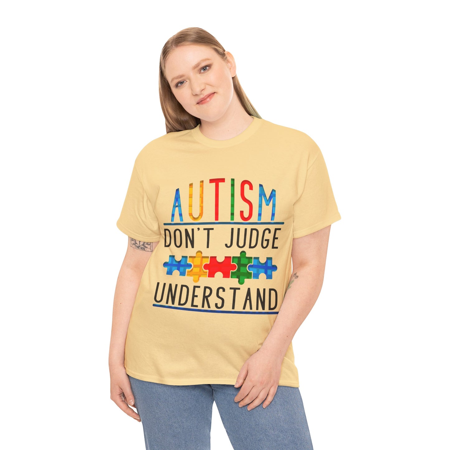 Autism Don't Judge Understand T-shirt Unisex Heavy Cotton