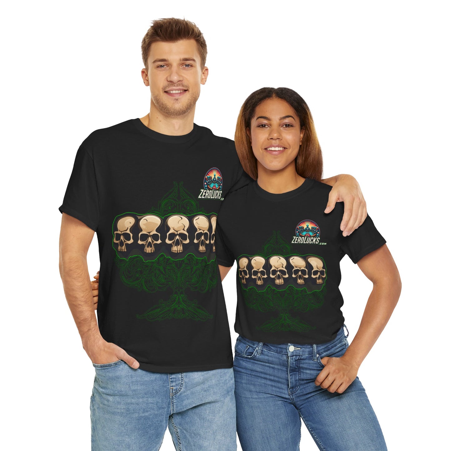 No Lucks Skulls with Spade T-shirt Unisex Heavy Cotton