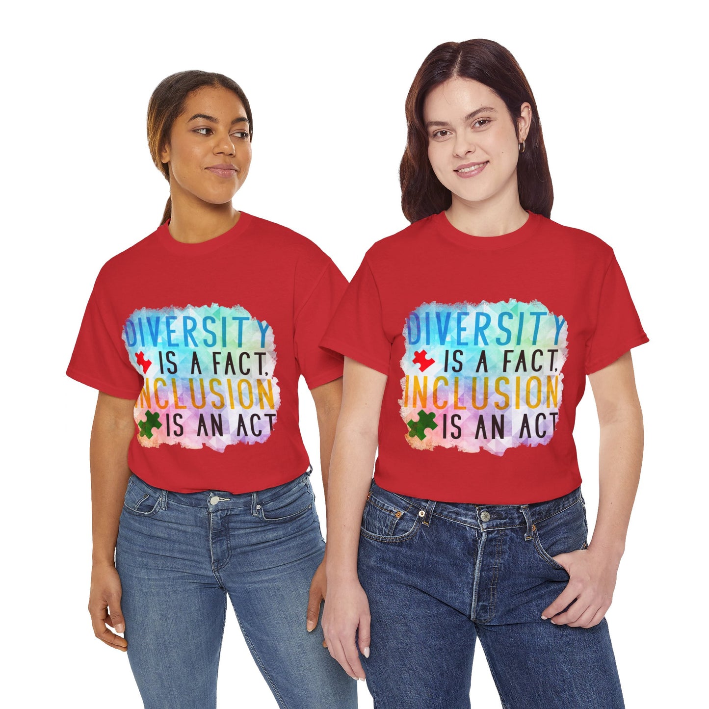 Autism Diversity is a Fact, Inclusion is an Act T-shirt Unisex Heavy Cotton