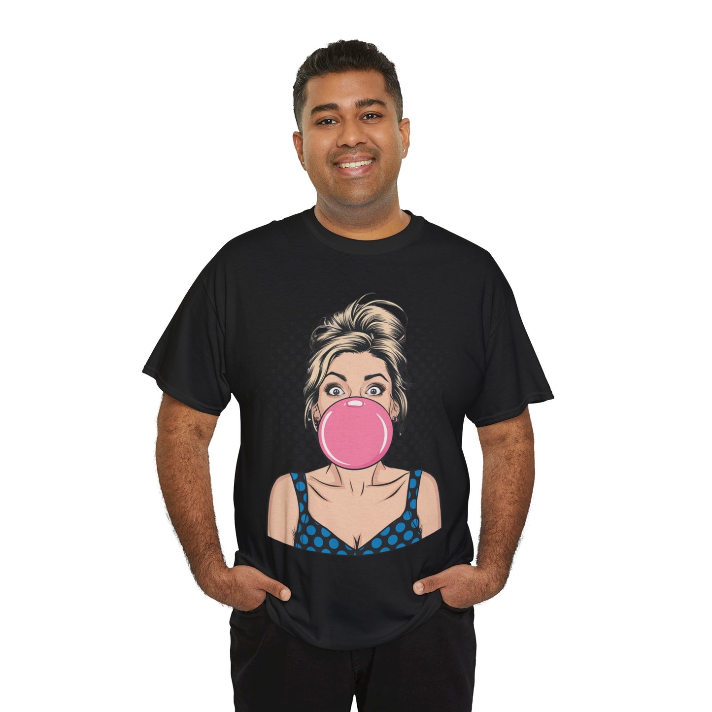 PopArt Girl Bubble Gum Bubble Tshirt unisex heavy cotton
