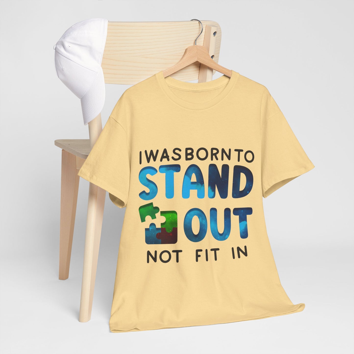 Autism I was Born To Stand Out T-shirt Unisex Heavy Cotton