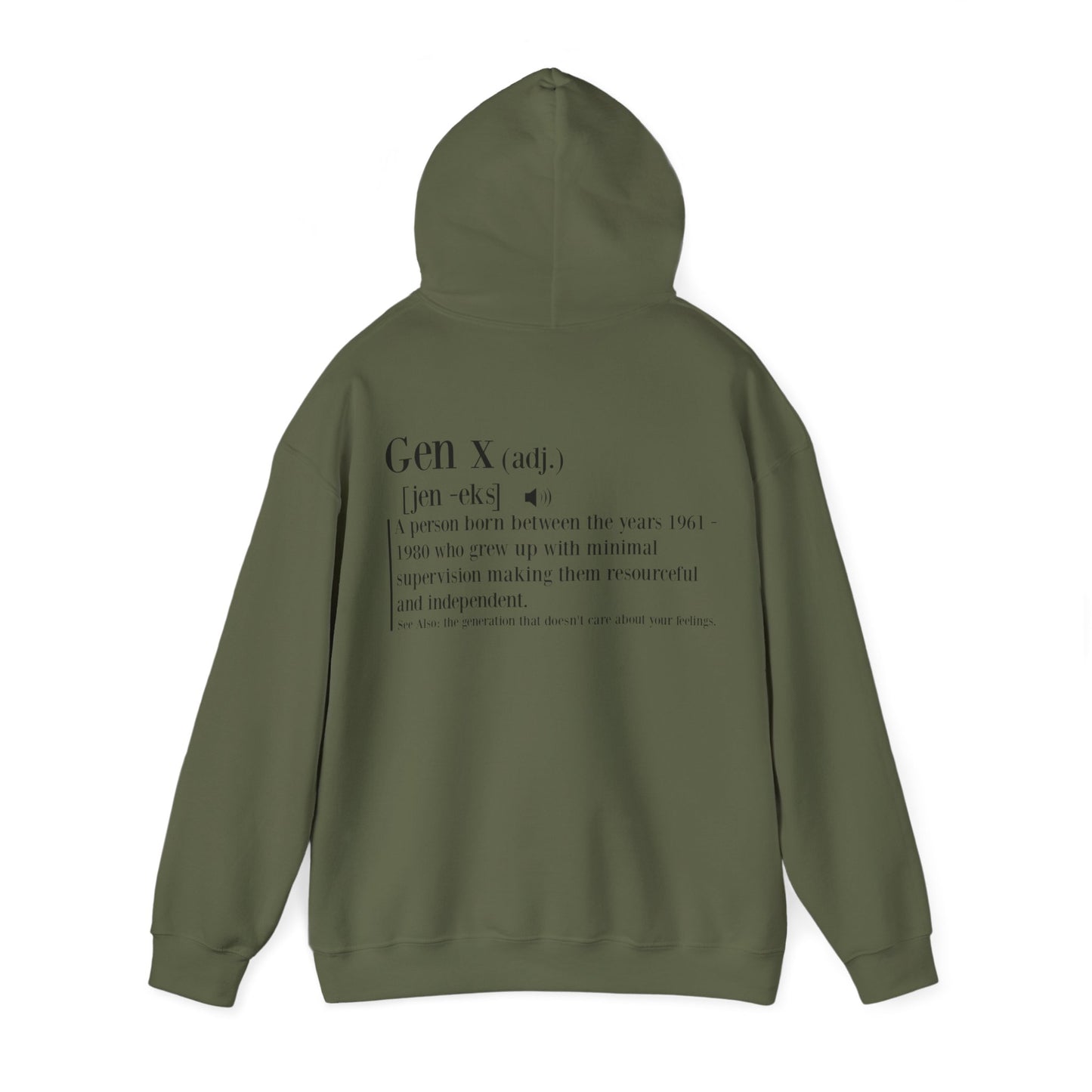 Gen X Raised on Hose Water & Neglect Front & Back Unisex Heavy Blend™ Hooded Sweatshirt