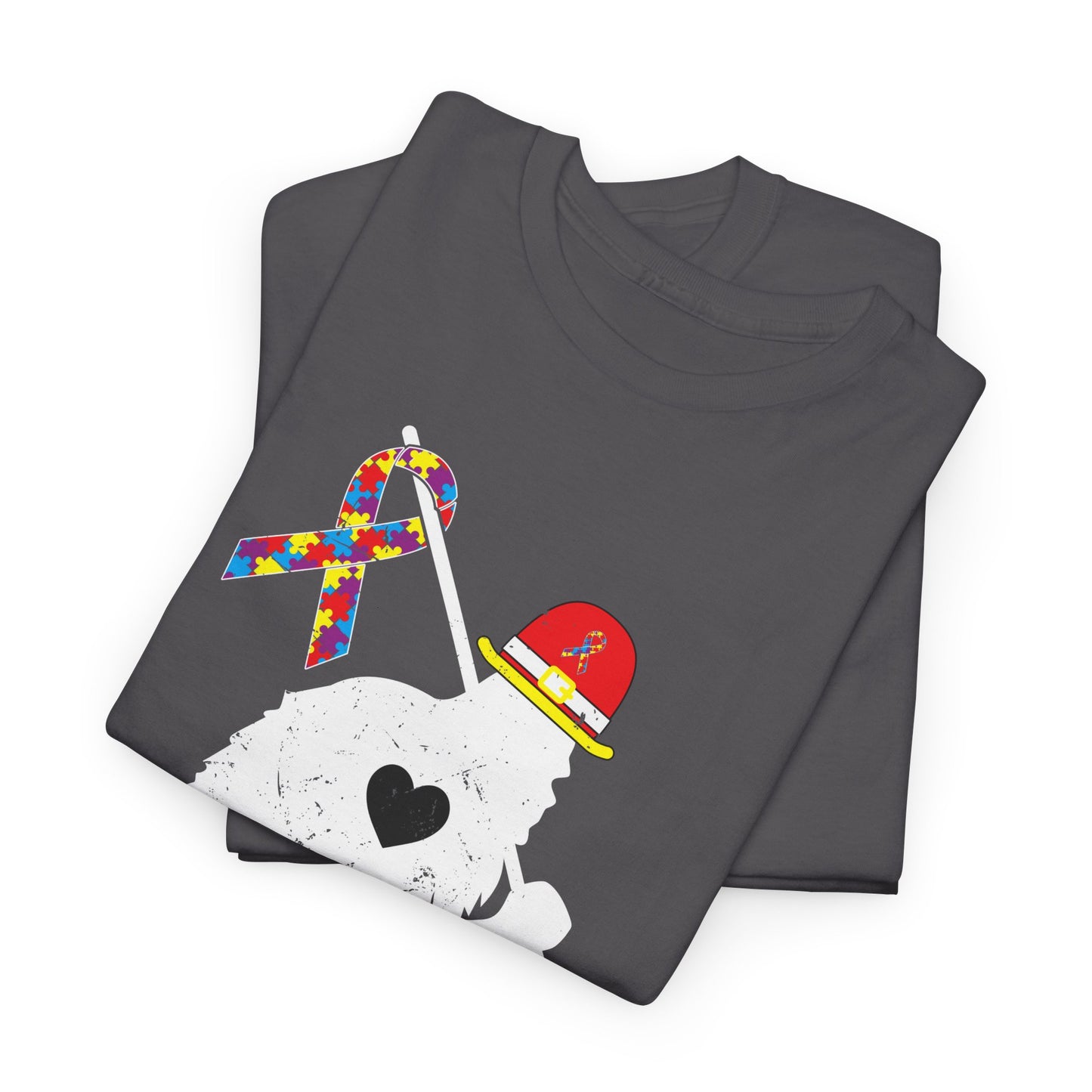 Bigfoot Heart Puzzle Piece Autism T shirt unisex heavy cotton T-shirt