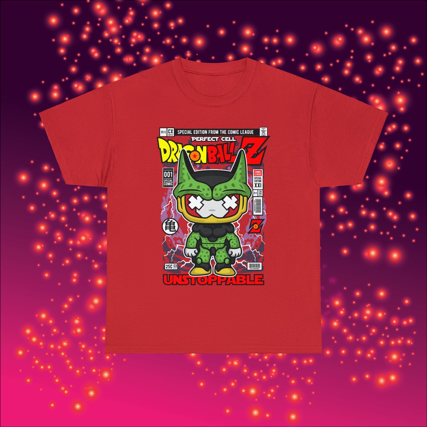 Perfect Cell DragonBall Z Pop Culture Mock Comic Cover heavy cotton T-shirt