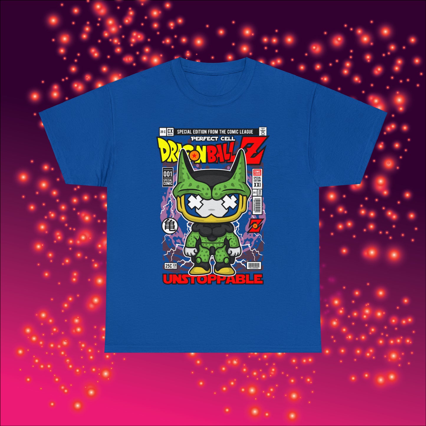 Perfect Cell DragonBall Z Pop Culture Mock Comic Cover heavy cotton T-shirt