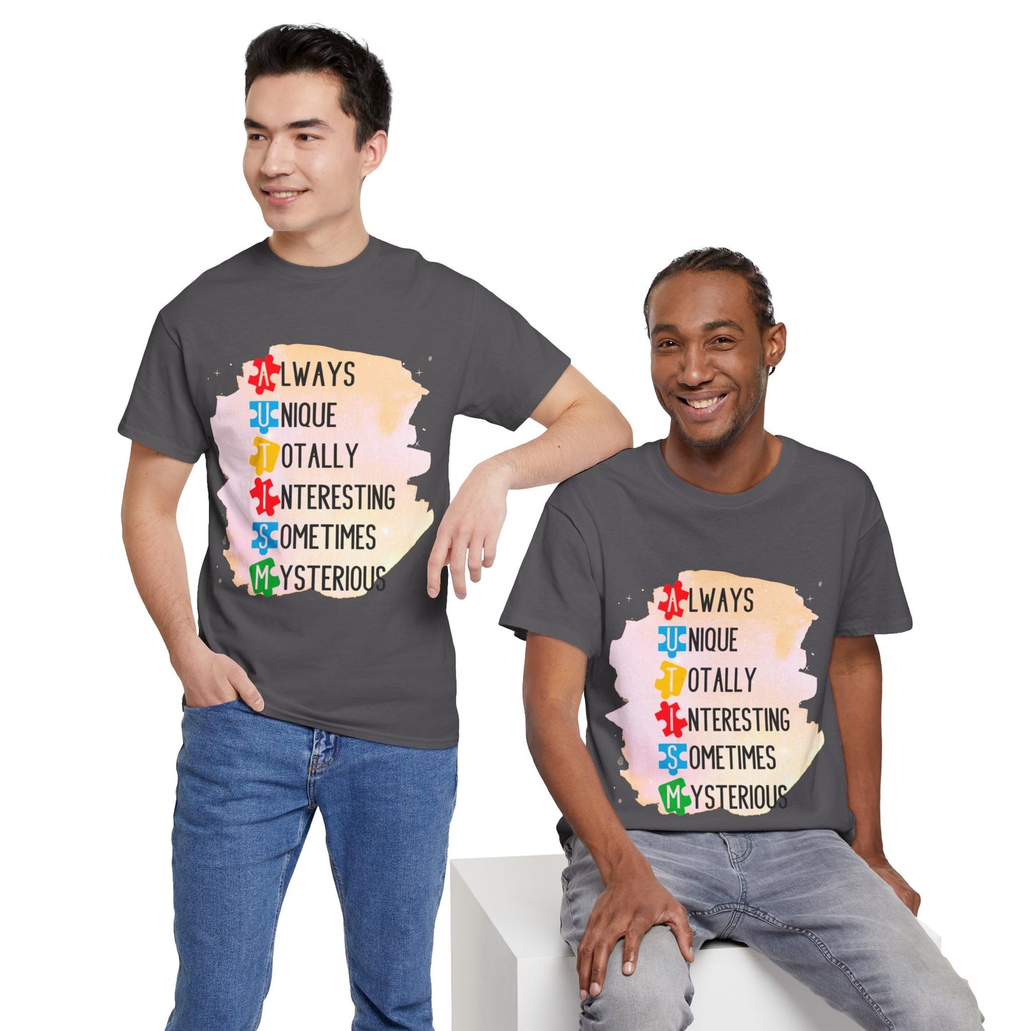 Autism Always Unique Totally Interesting Sometimes Mysterious T-shirt Unisex Heavy Cotton