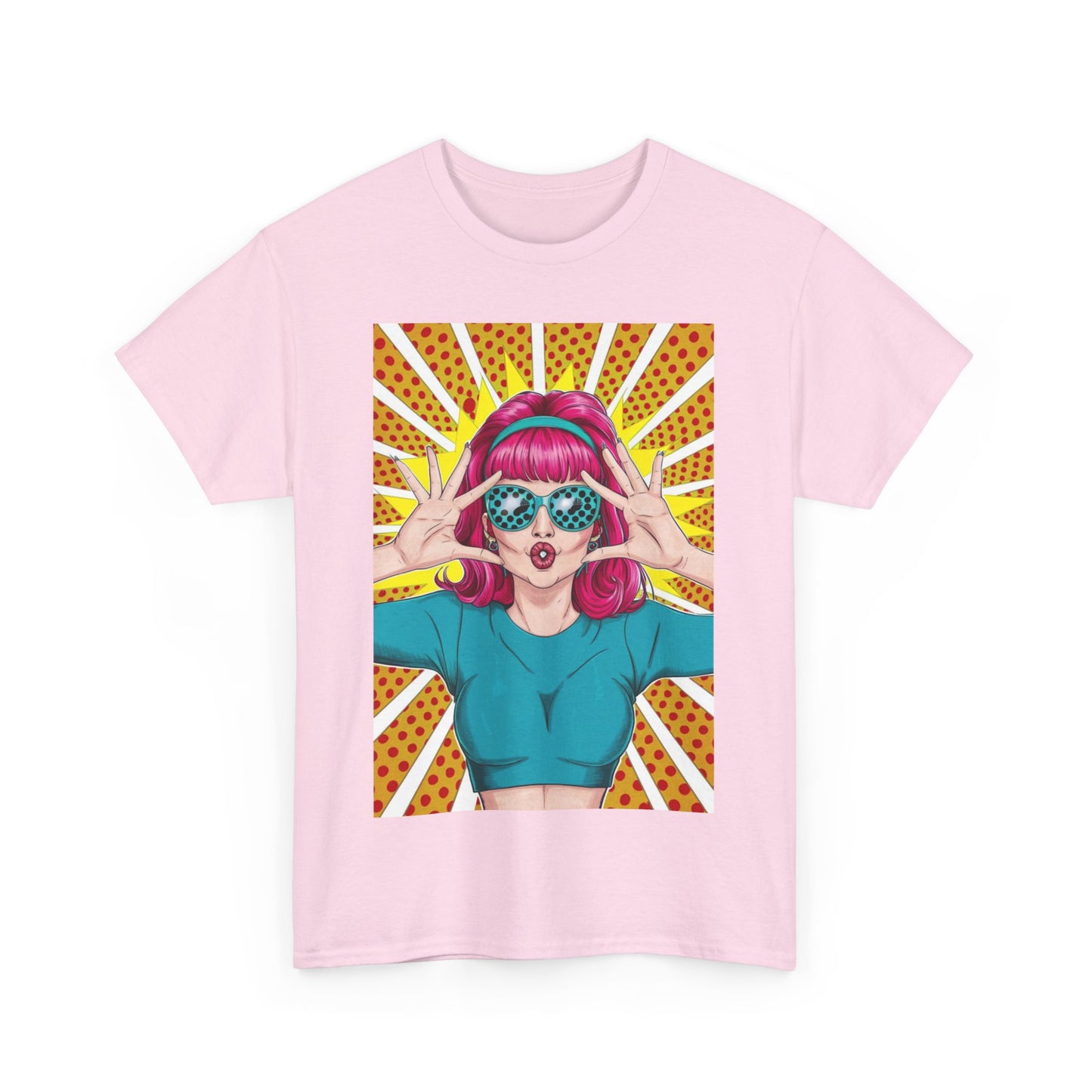Sexy Retro PopArt Girl Vibrant Colors Unisex heavy cotton Tshirt