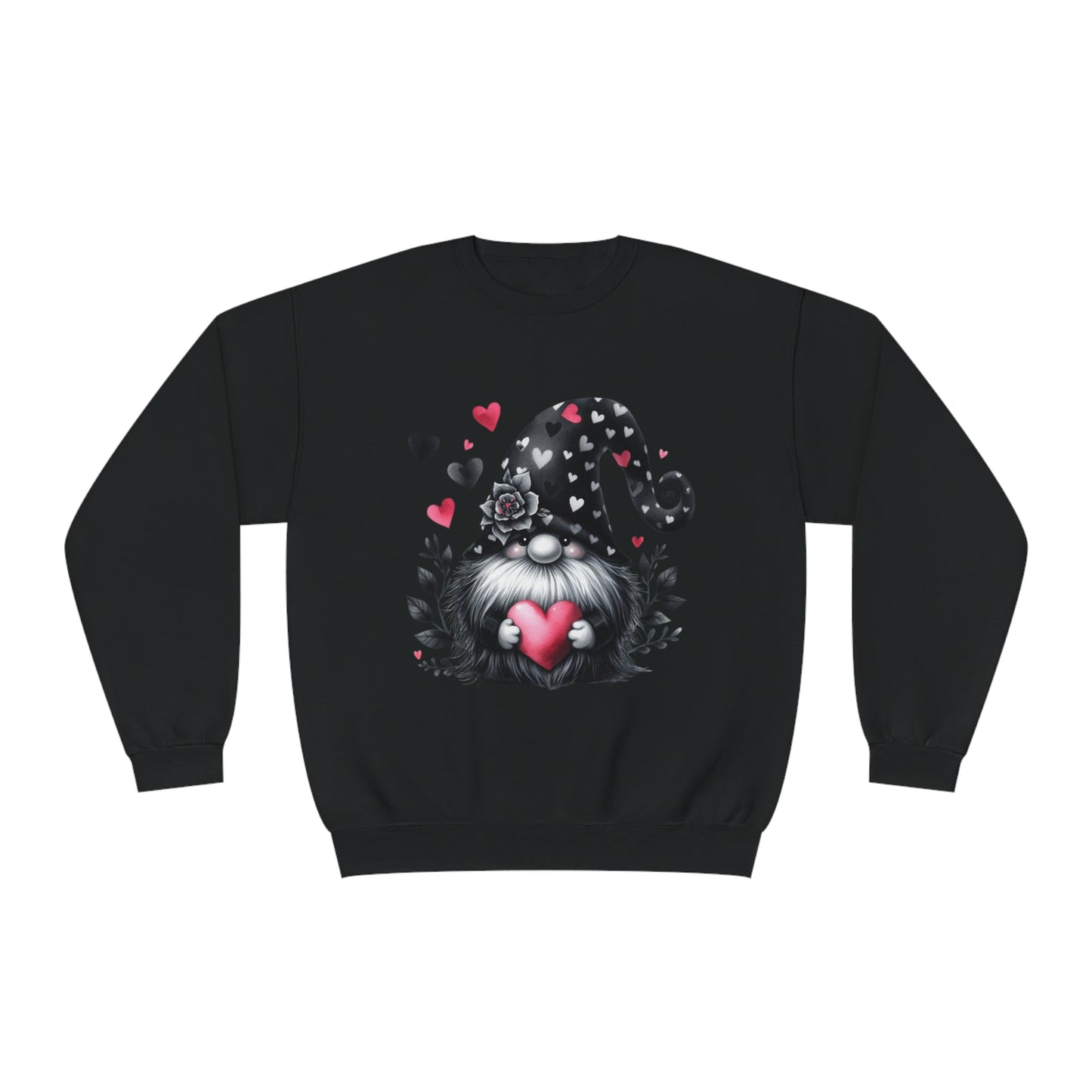 Black Valentine Gnome Unisex NuBlend® Crewneck Sweatshirt
