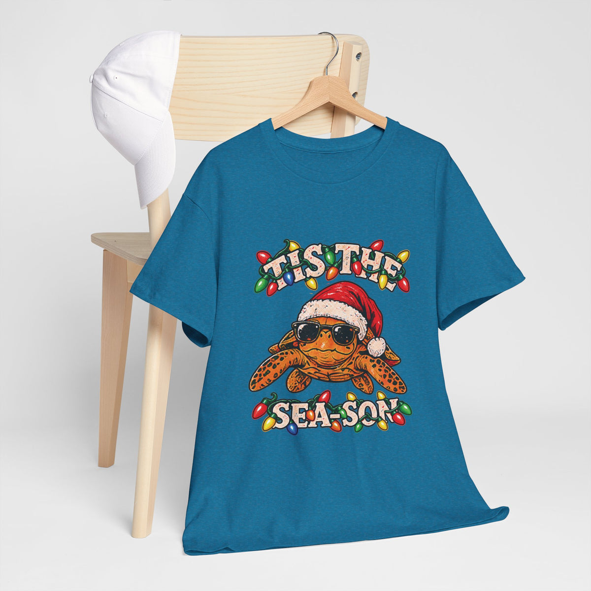 Tis the Sea-Son Christmas Sea Turtle T-Shirt – Coastal Holiday Tee
