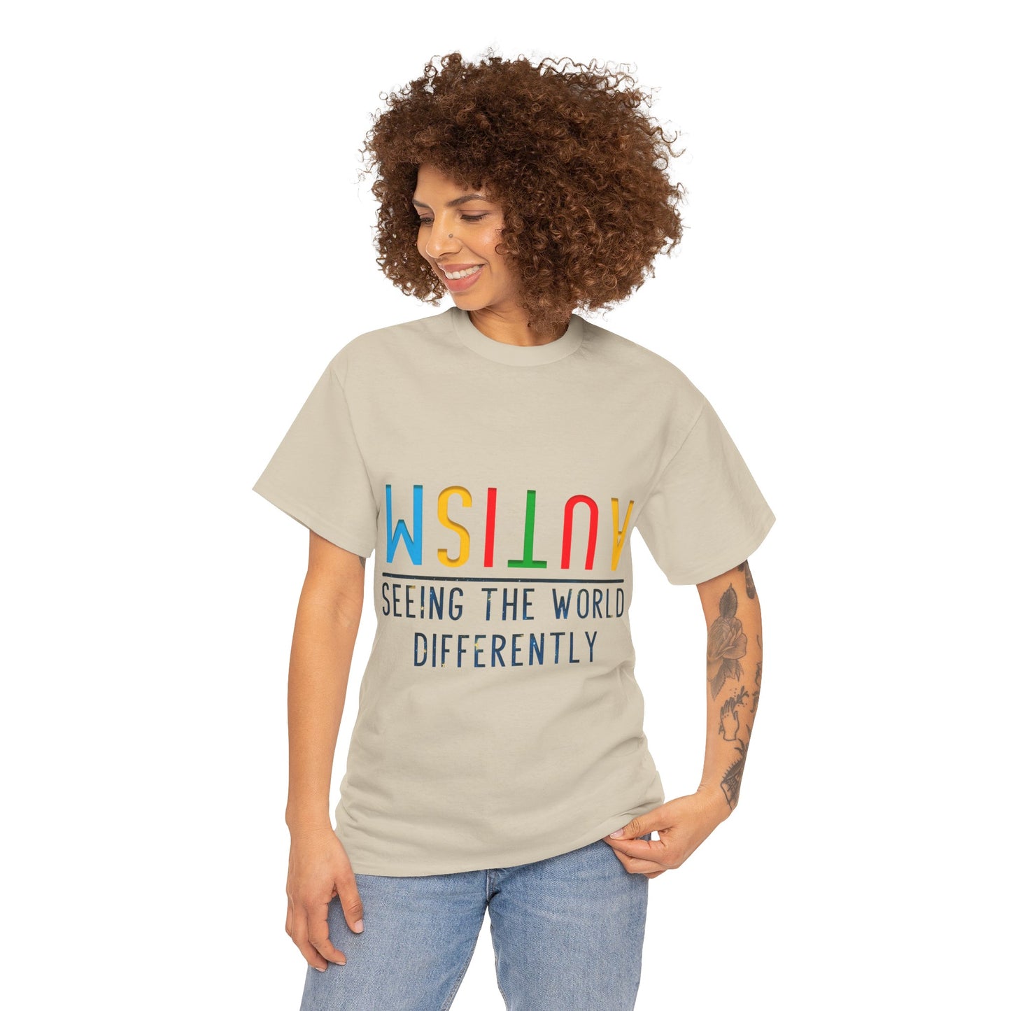 Autism Seeing the World Differently T-shirt Unisex Heavy Cotton