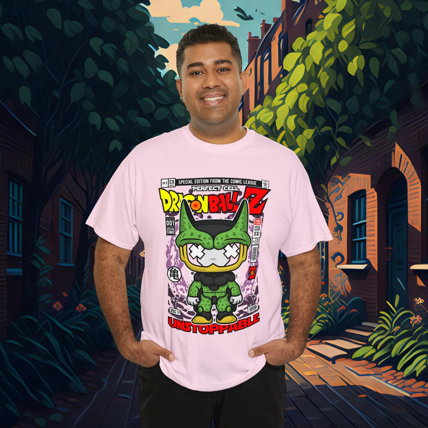 Perfect Cell DragonBall Z Pop Culture Mock Comic Cover heavy cotton T-shirt