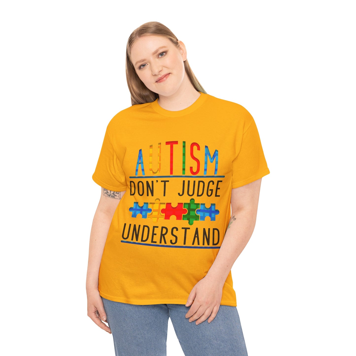 Autism Don't Judge Understand T-shirt Unisex Heavy Cotton