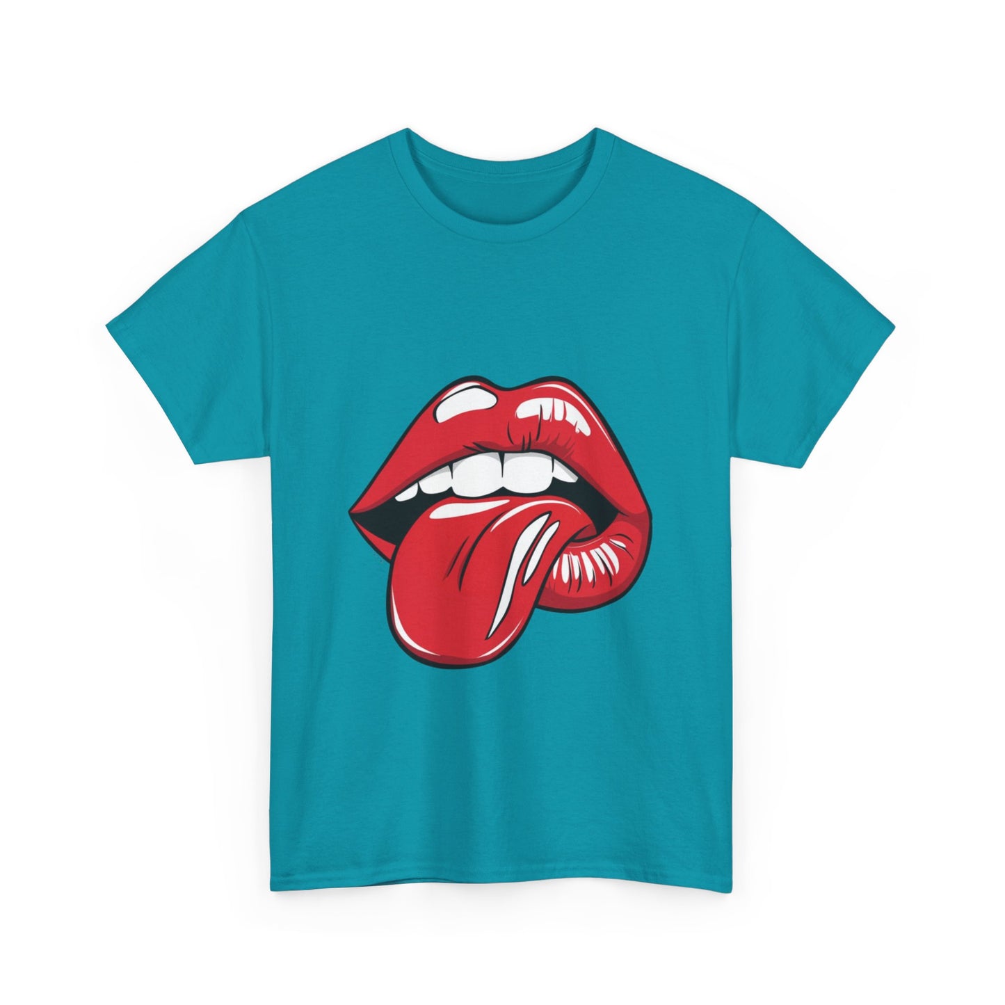 Sexy Retro PopArt Red Lips and Tounge Unisex heavy cotton Tshirt