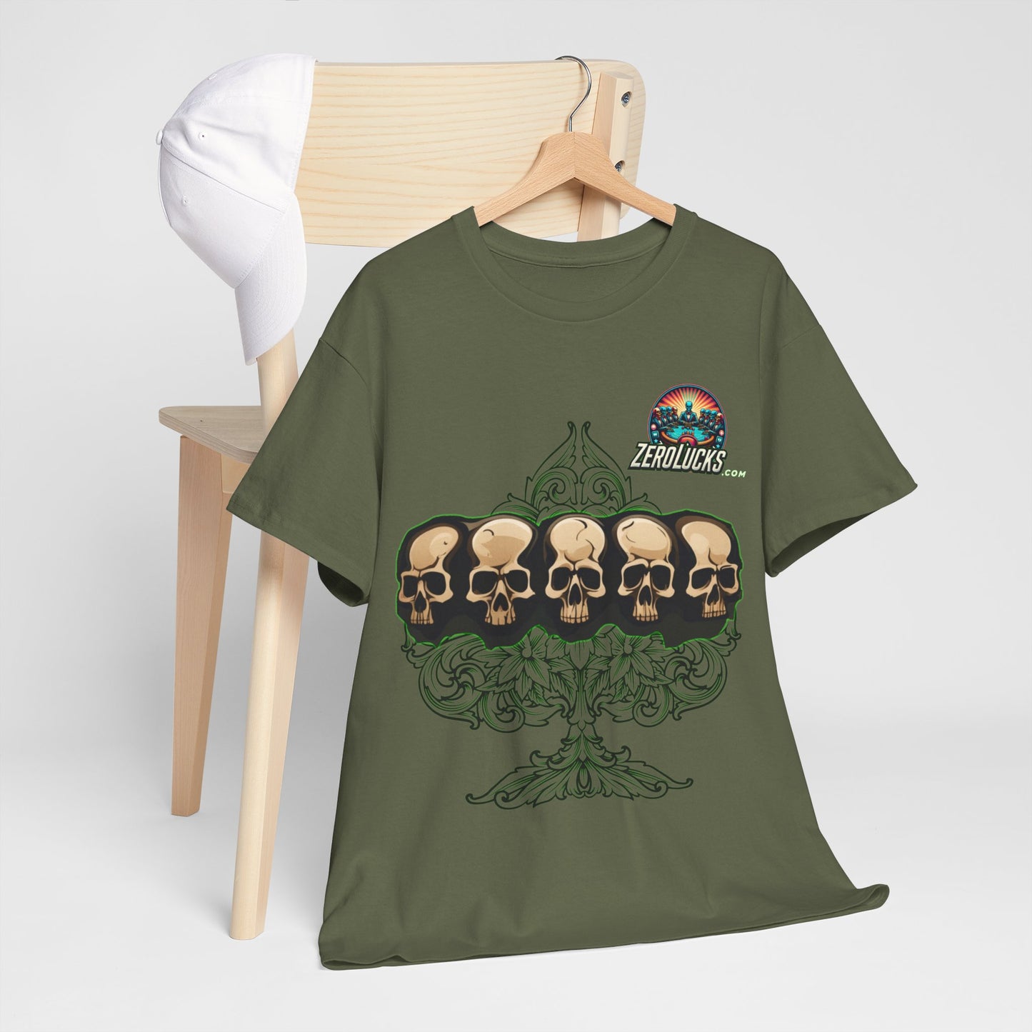 No Lucks Skulls with Spade T-shirt Unisex Heavy Cotton