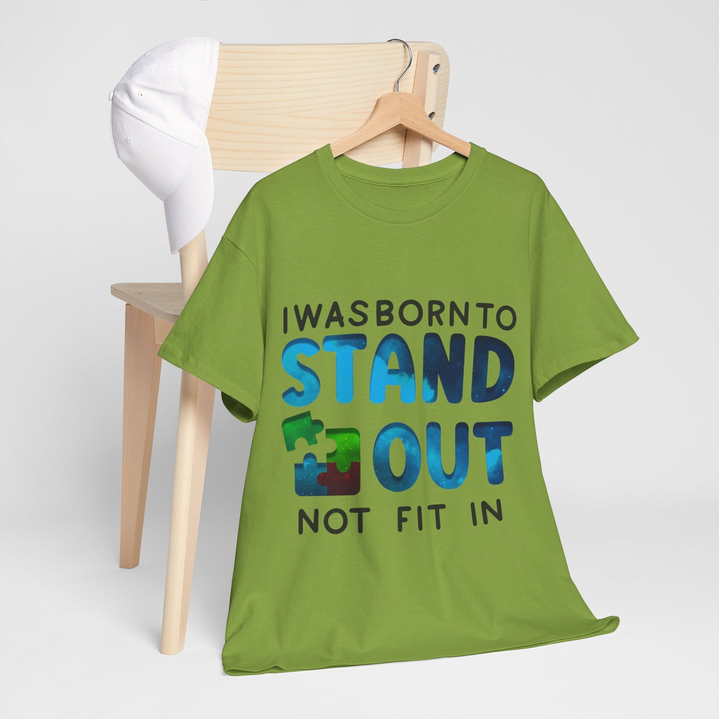 Autism I was Born To Stand Out T-shirt Unisex Heavy Cotton