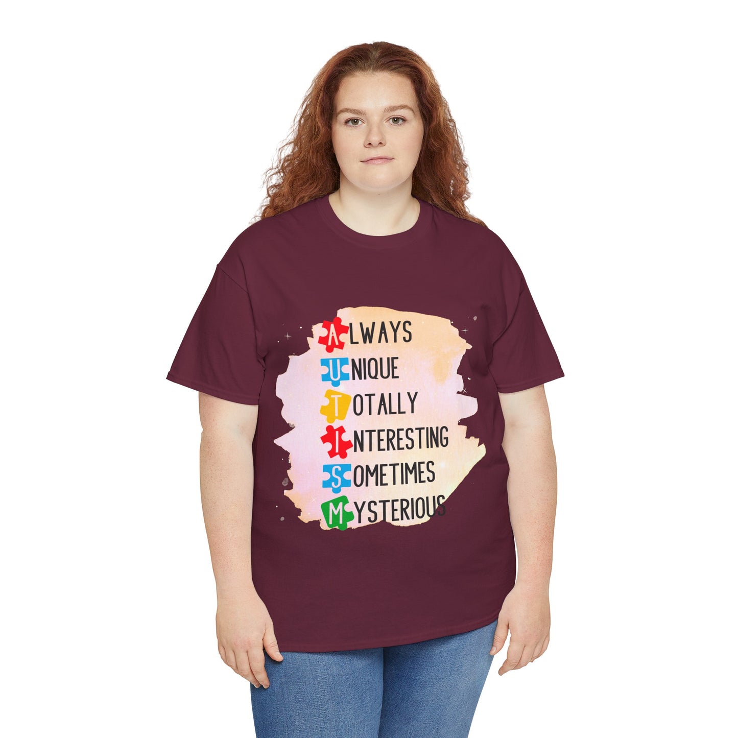 Autism Always Unique Totally Interesting Sometimes Mysterious T-shirt Unisex Heavy Cotton