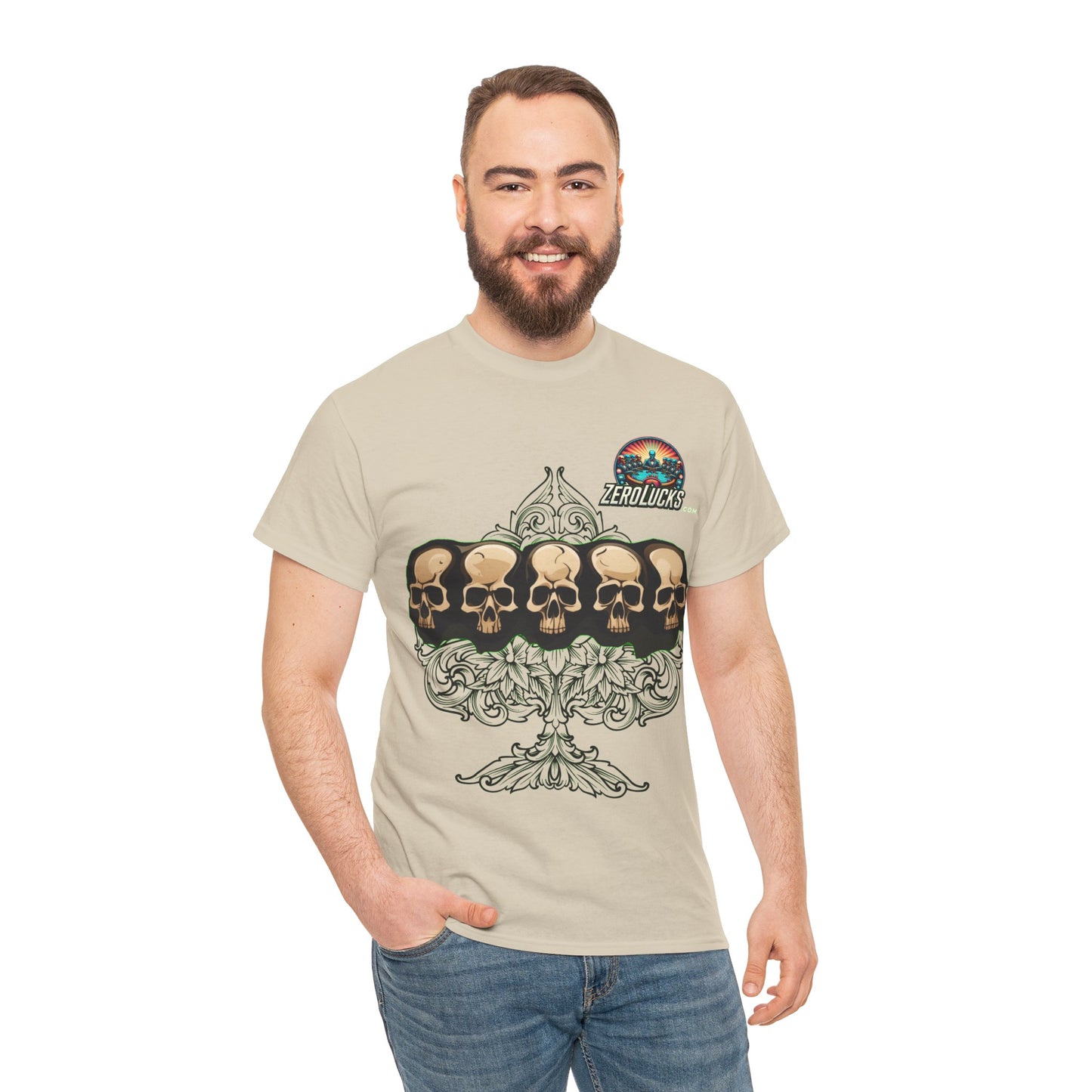 No Lucks Skulls with Spade T-shirt Unisex Heavy Cotton