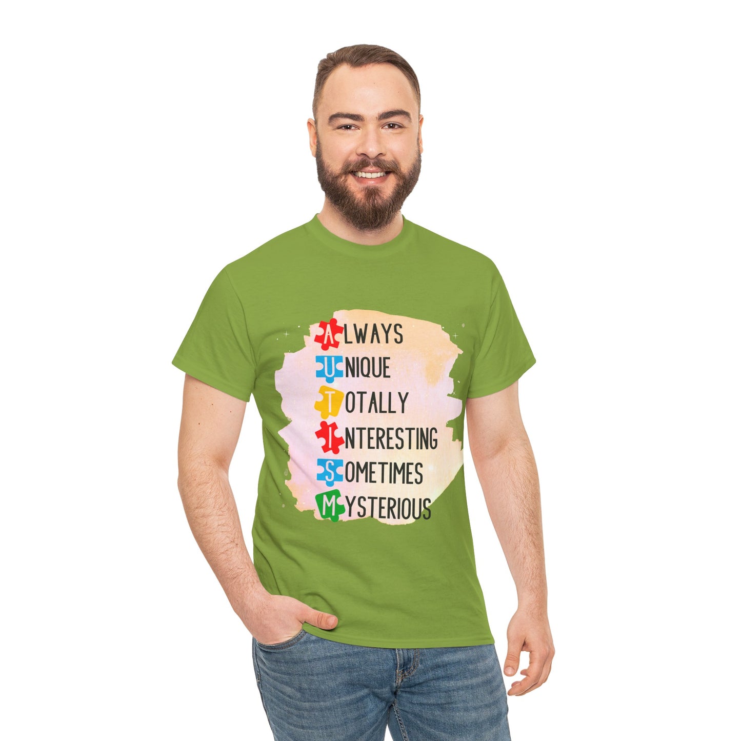 Autism Always Unique Totally Interesting Sometimes Mysterious T-shirt Unisex Heavy Cotton