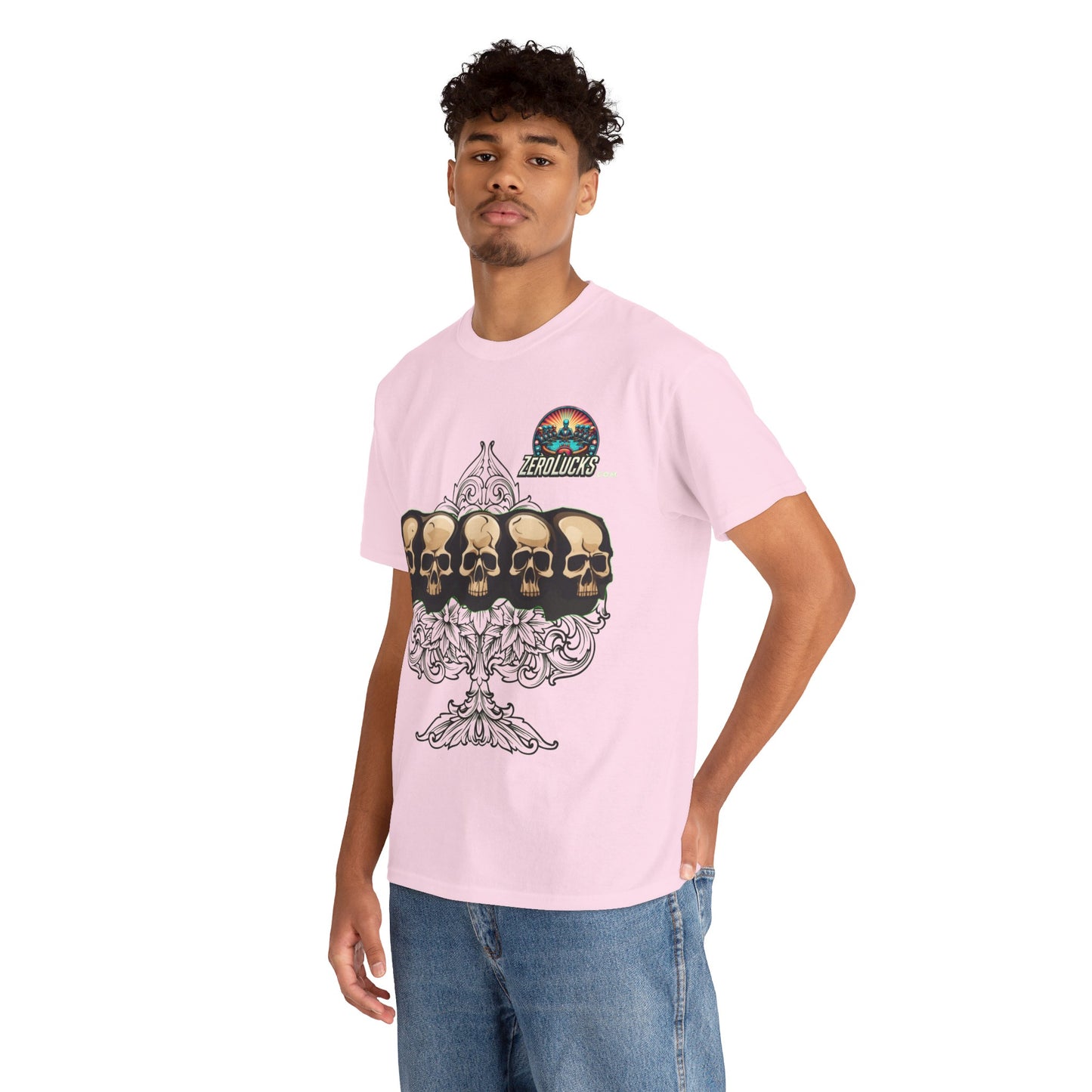 No Lucks Skulls with Spade T-shirt Unisex Heavy Cotton