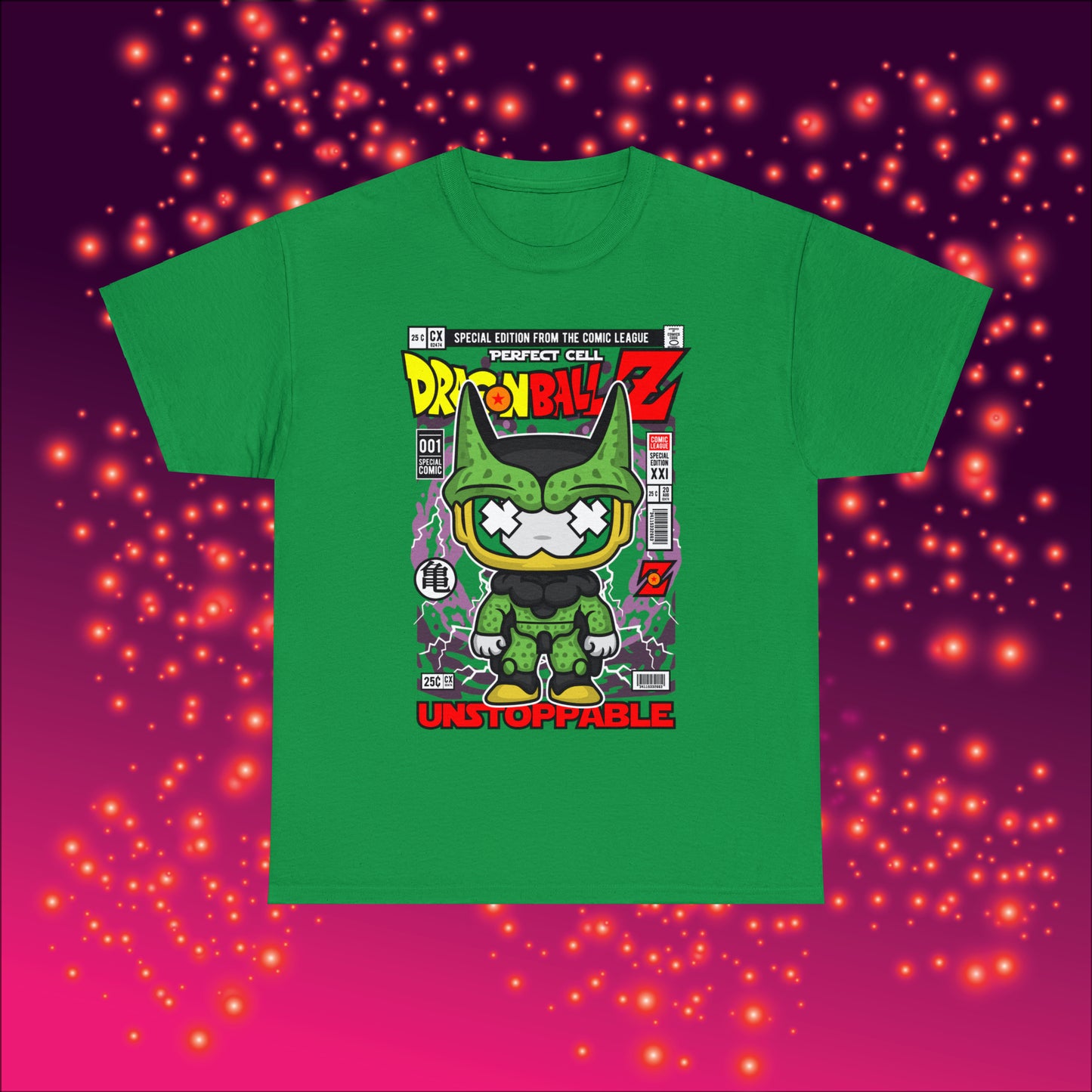 Perfect Cell DragonBall Z Pop Culture Mock Comic Cover heavy cotton T-shirt