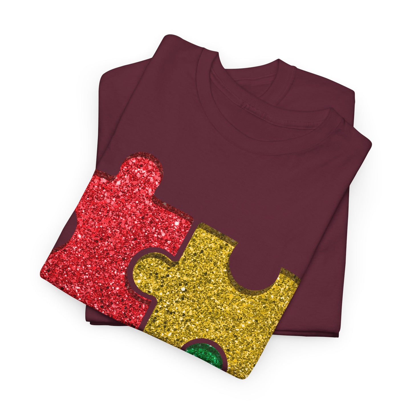 Autism Puzzle Pieces T-shirt Unisex Heavy Cotton