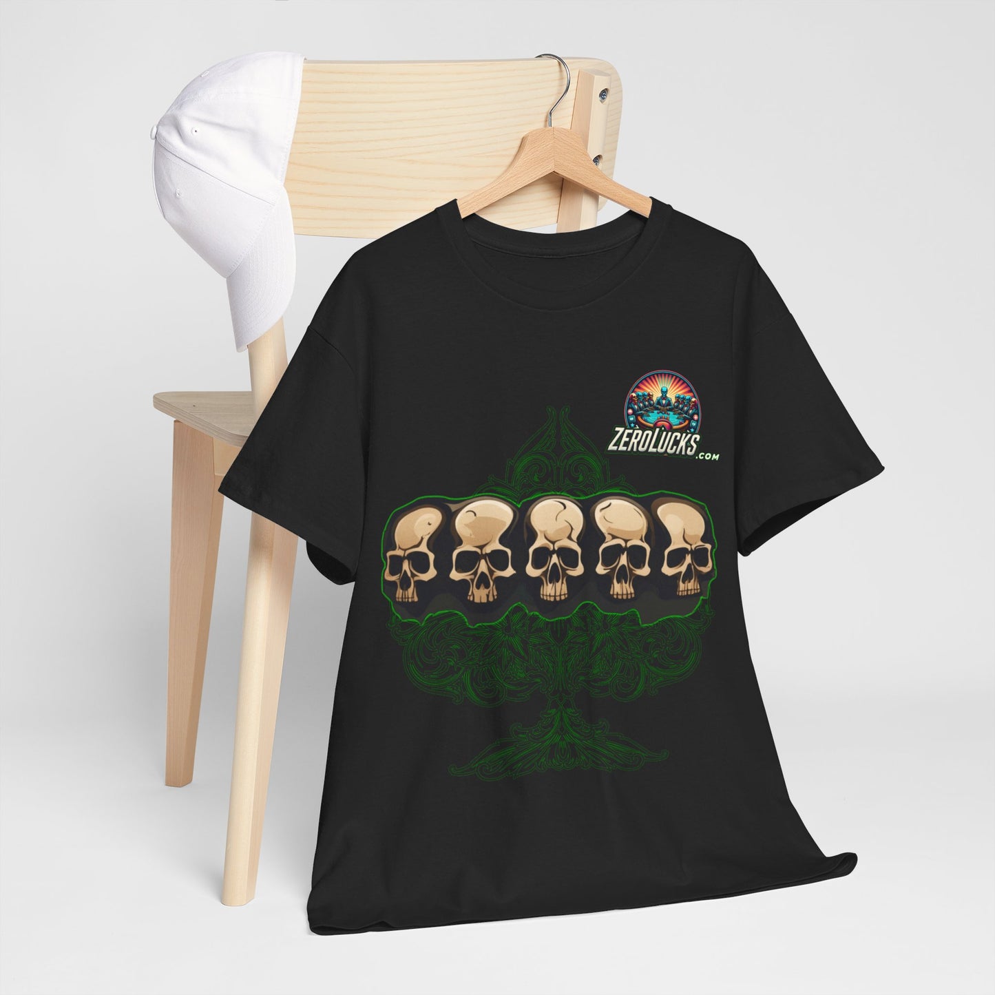 No Lucks Skulls with Spade T-shirt Unisex Heavy Cotton