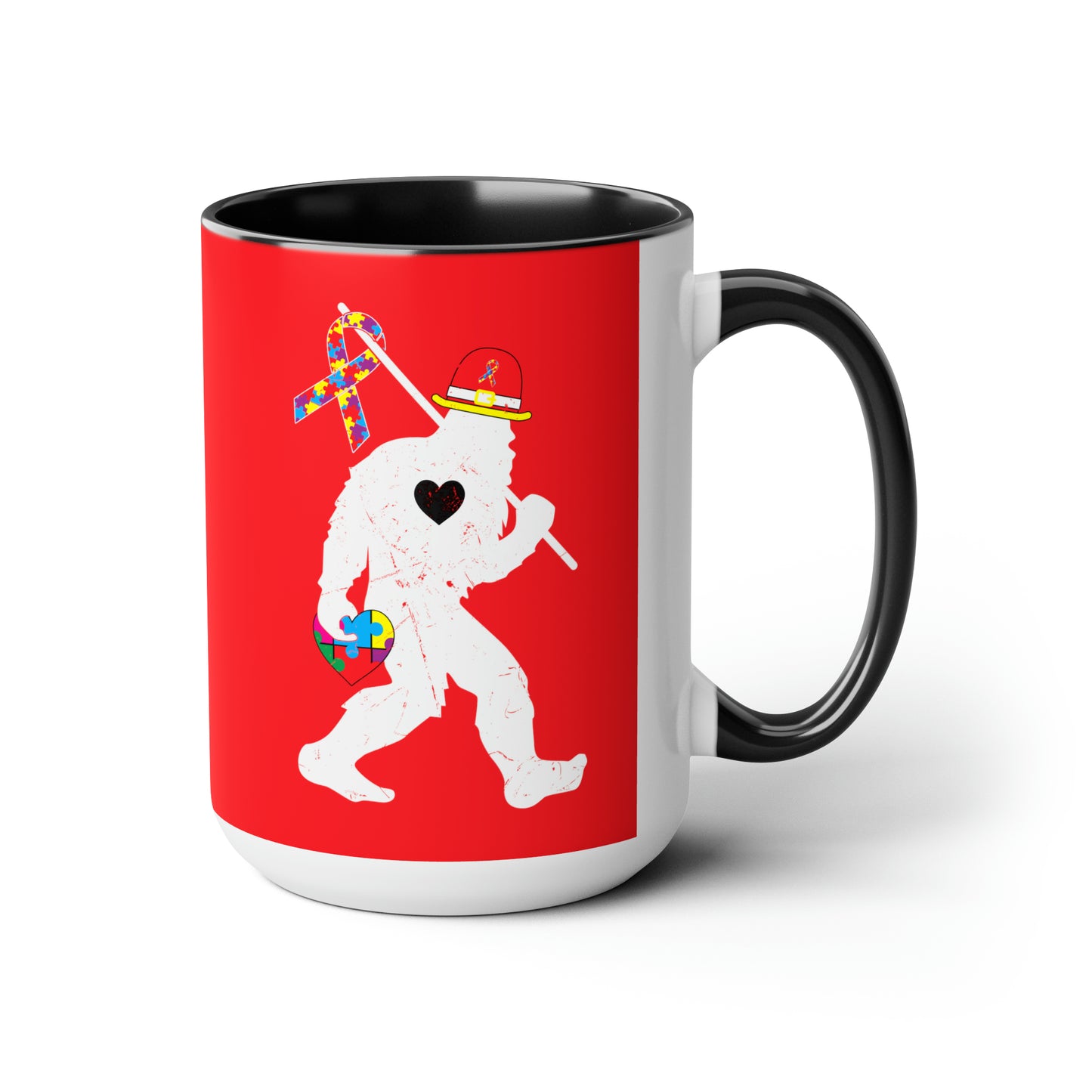 Bigfoot Heart Puzzle Piece Autism - 11oz Mug