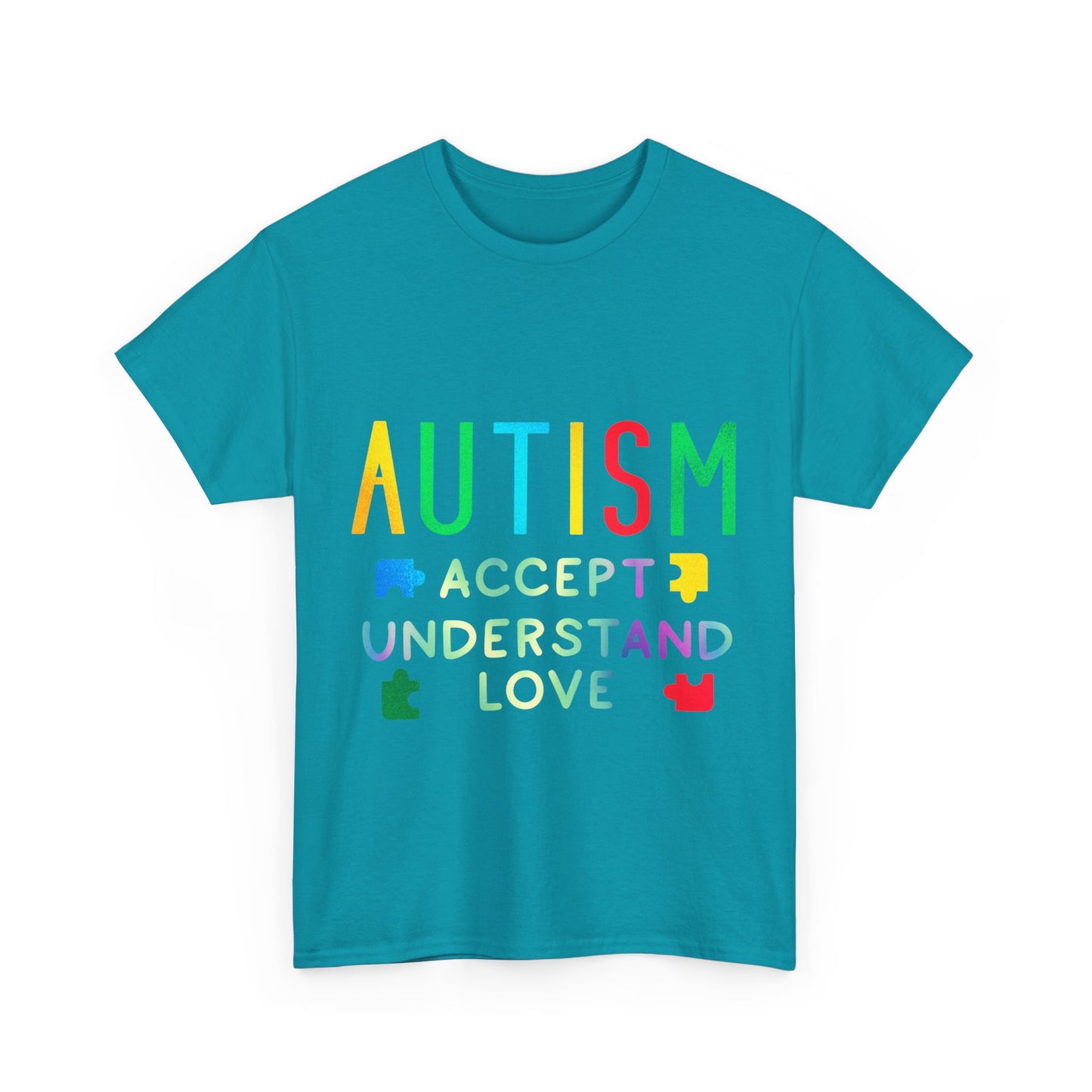 Autism ACCEPT UNDERSTAND LOVE T-shirt Unisex Heavy Cotton
