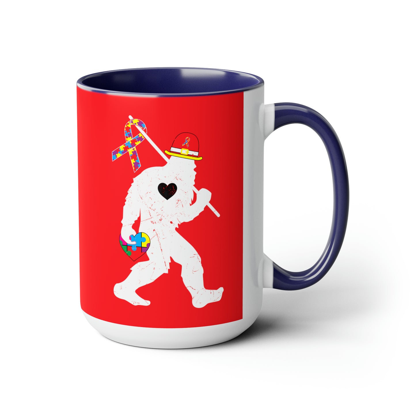 Bigfoot Heart Puzzle Piece Autism - 11oz Mug