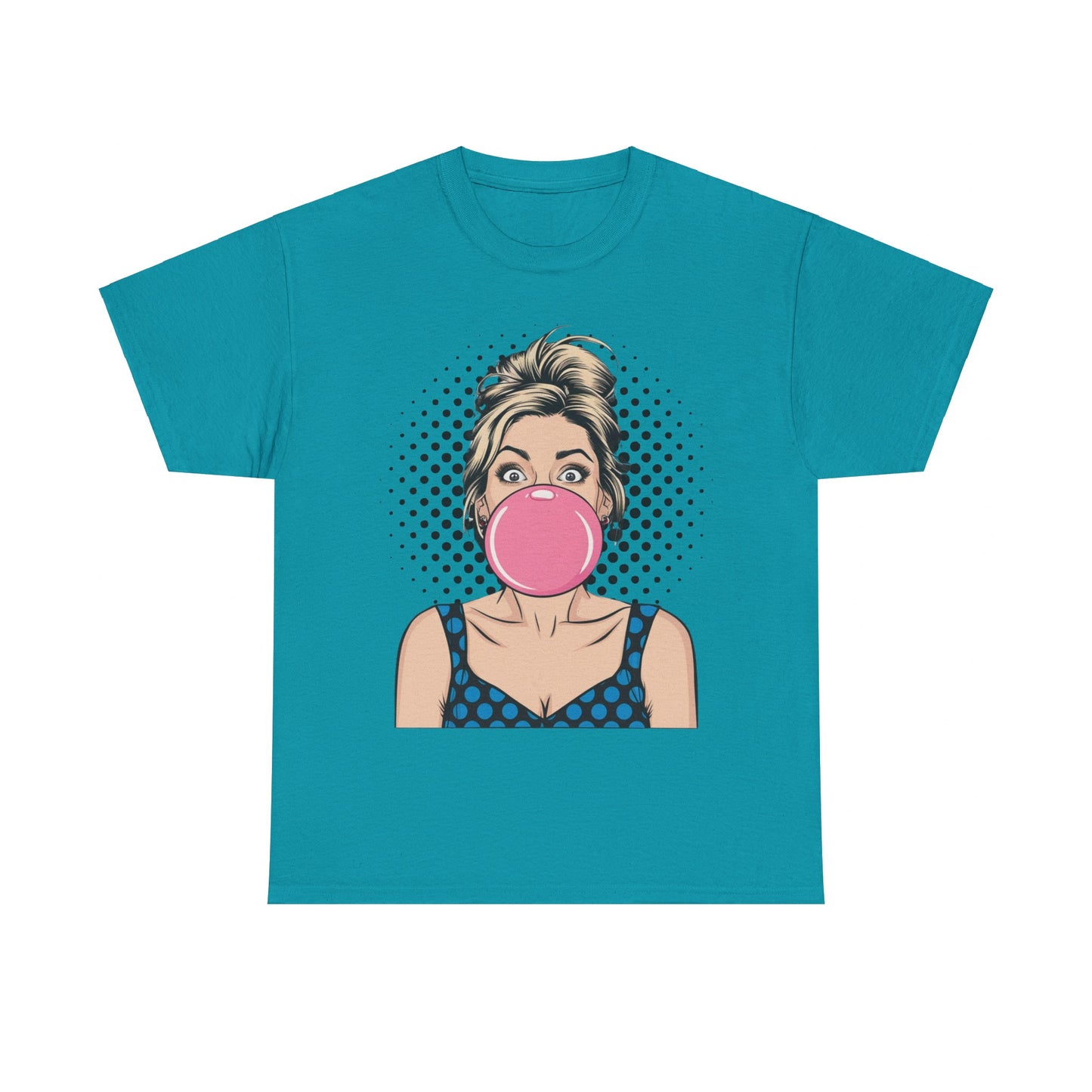 PopArt Girl Bubble Gum Bubble Tshirt unisex heavy cotton