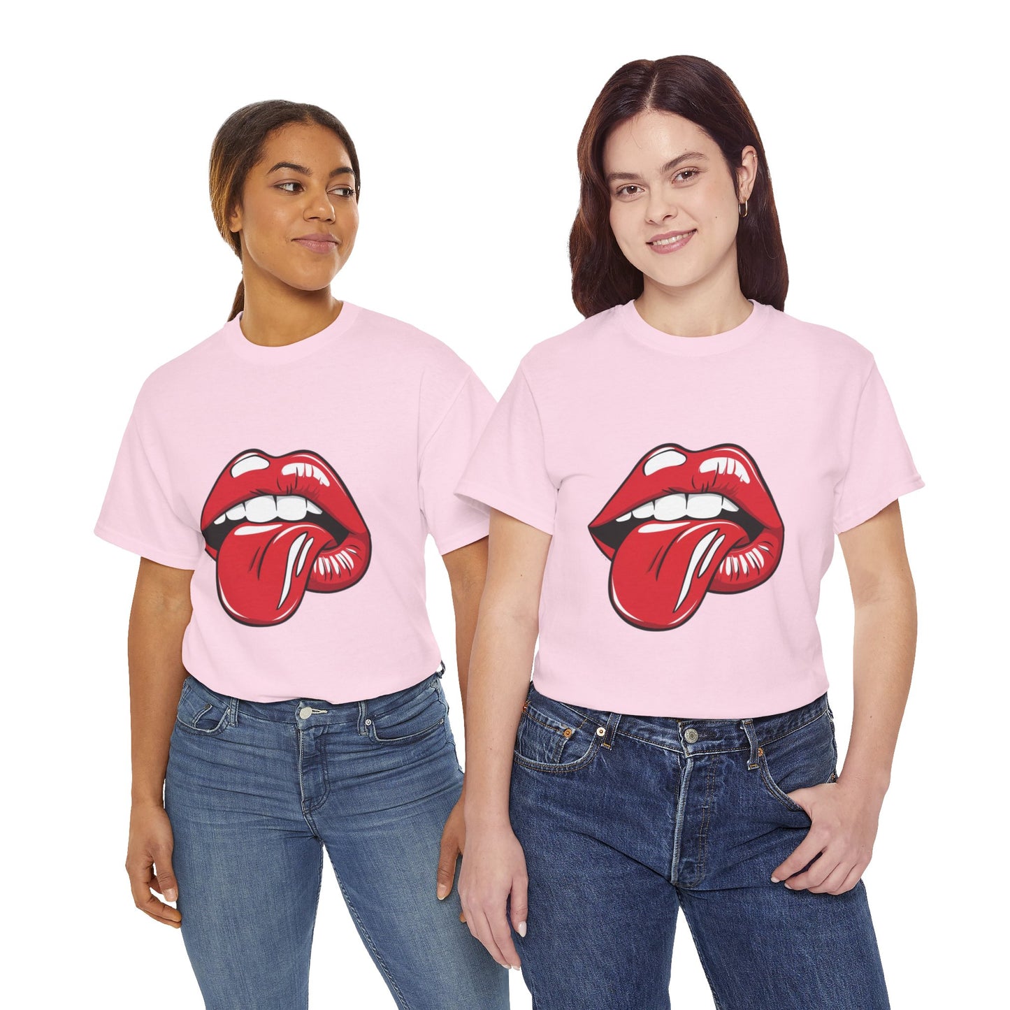 Sexy Retro PopArt Red Lips and Tounge Unisex heavy cotton Tshirt