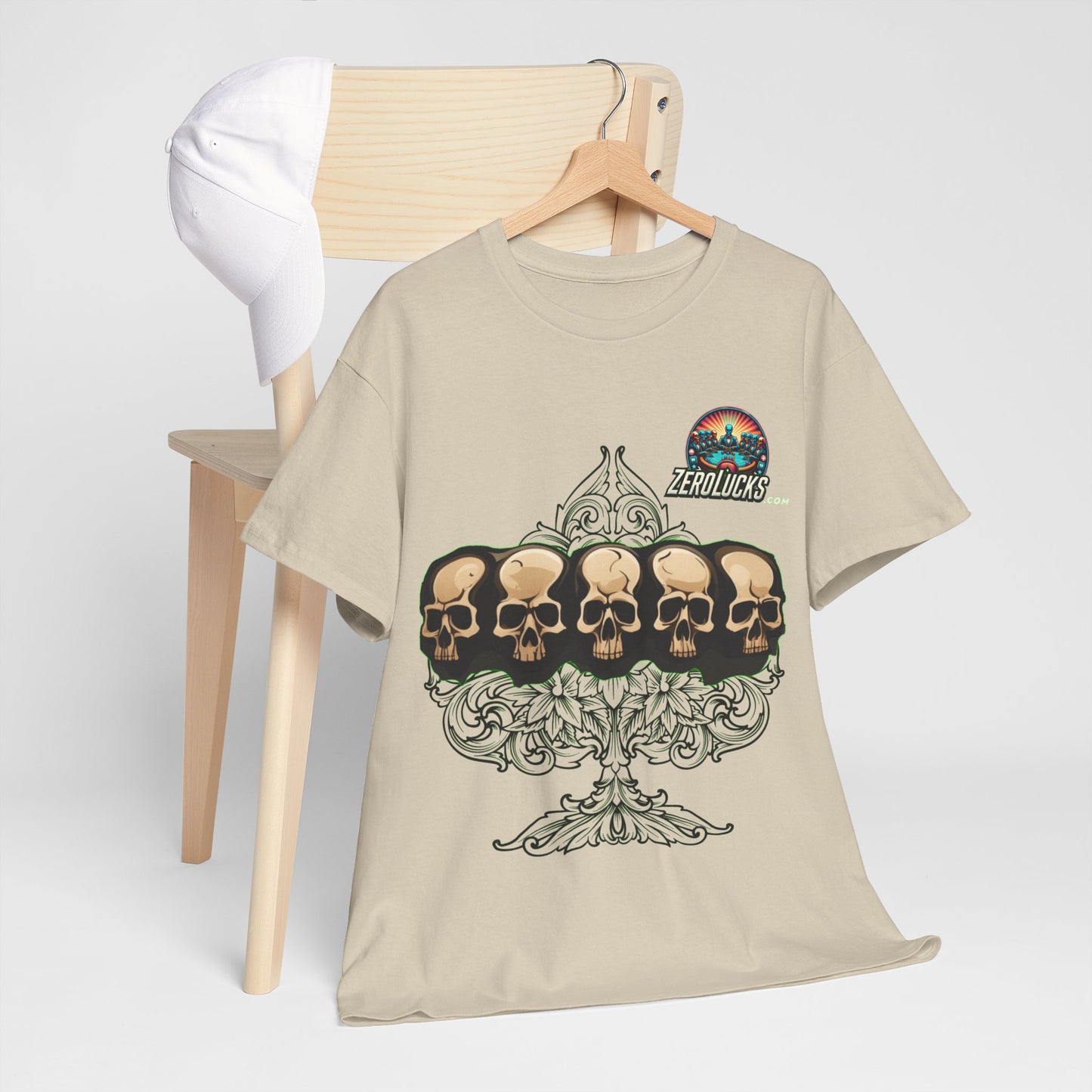 No Lucks Skulls with Spade T-shirt Unisex Heavy Cotton