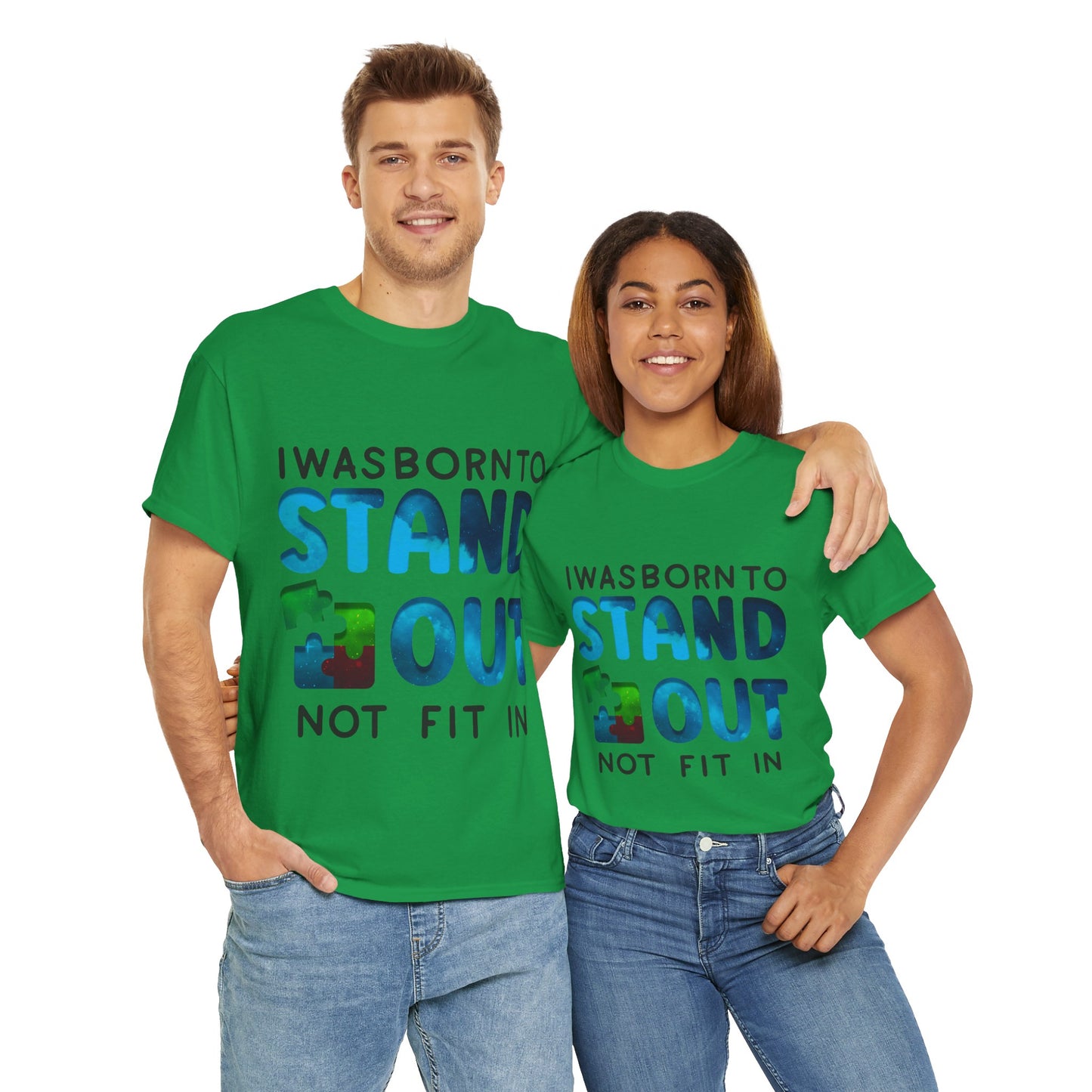 Autism I was Born To Stand Out T-shirt Unisex Heavy Cotton