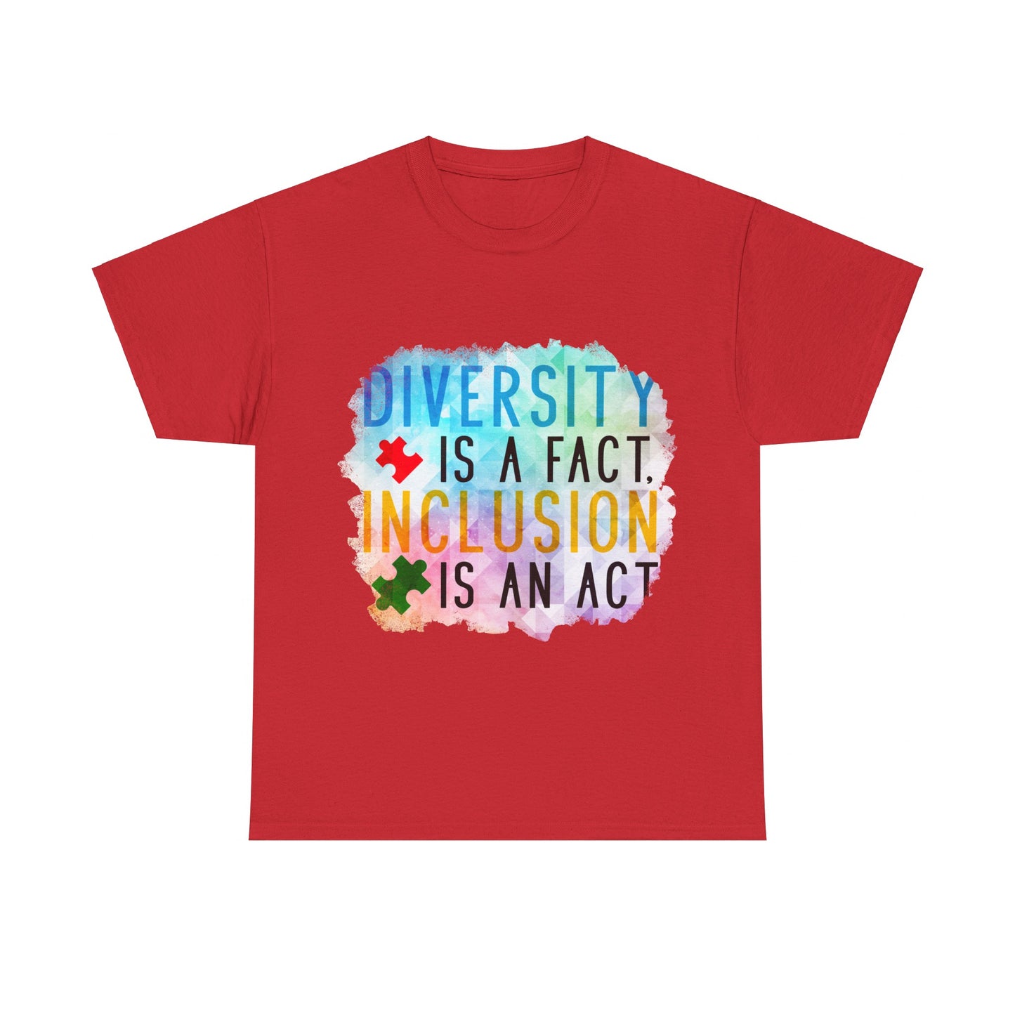 Autism Diversity is a Fact, Inclusion is an Act T-shirt Unisex Heavy Cotton