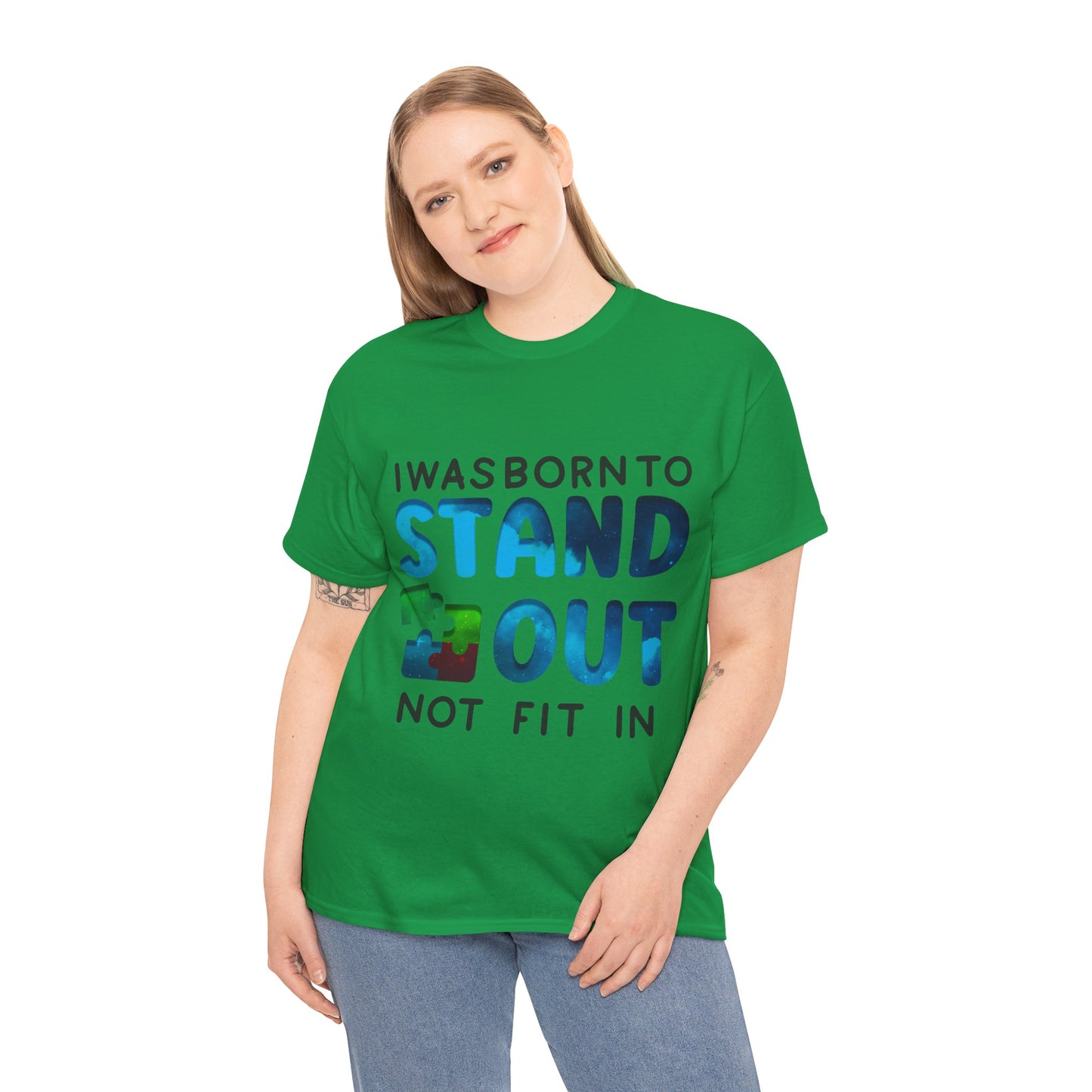 Autism I was Born To Stand Out T-shirt Unisex Heavy Cotton