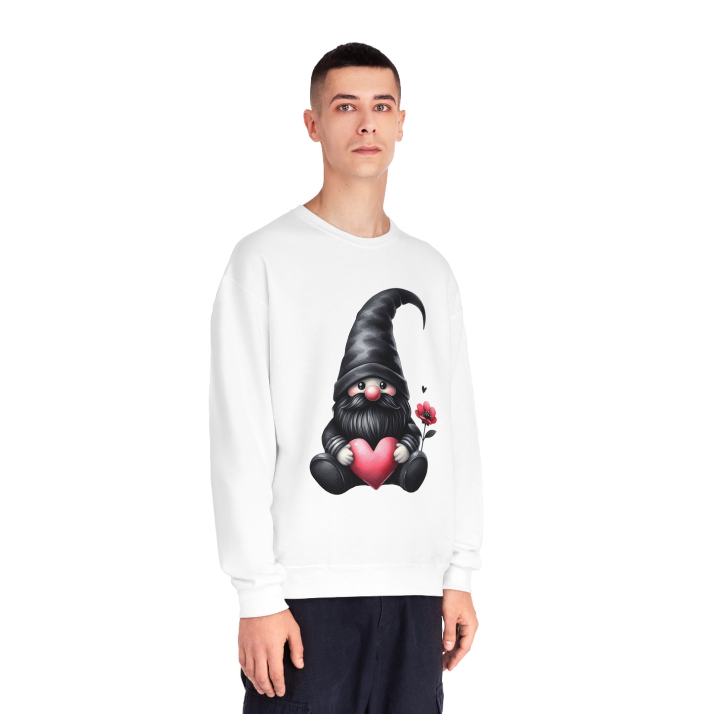 Black Valentine Gnome Unisex NuBlend® Crewneck Sweatshirt