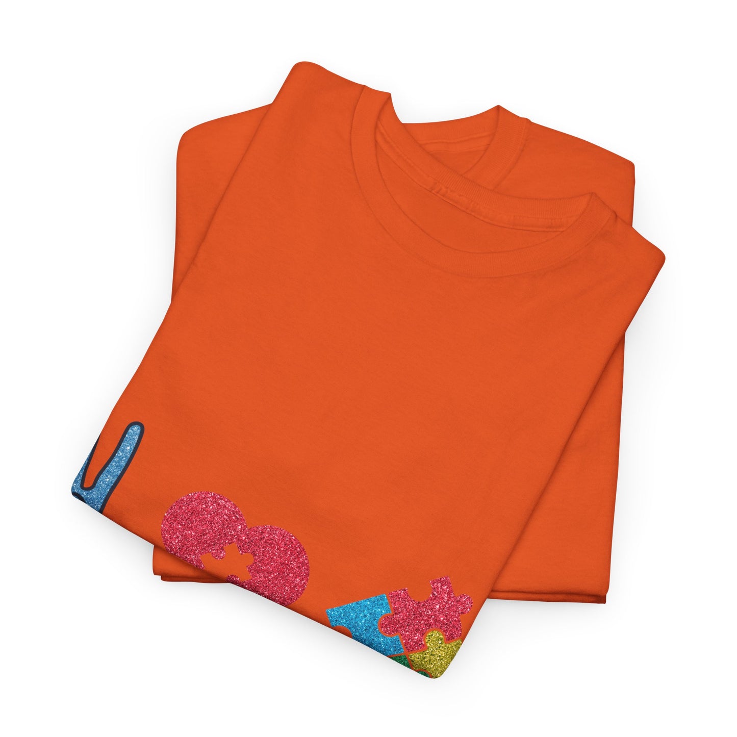 Autism Peace Love Autism T-shirt Unisex Heavy Cotton