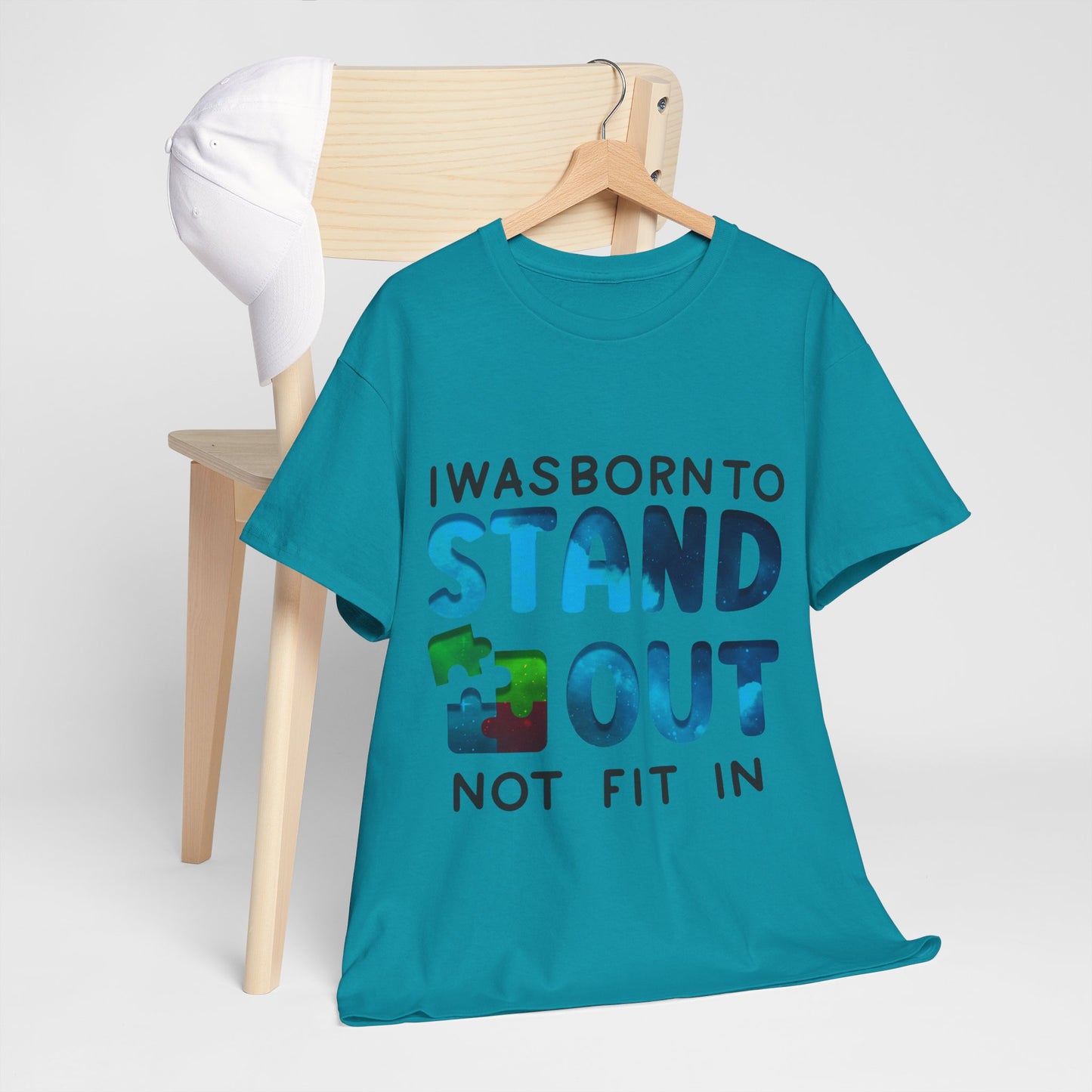 Autism I was Born To Stand Out T-shirt Unisex Heavy Cotton